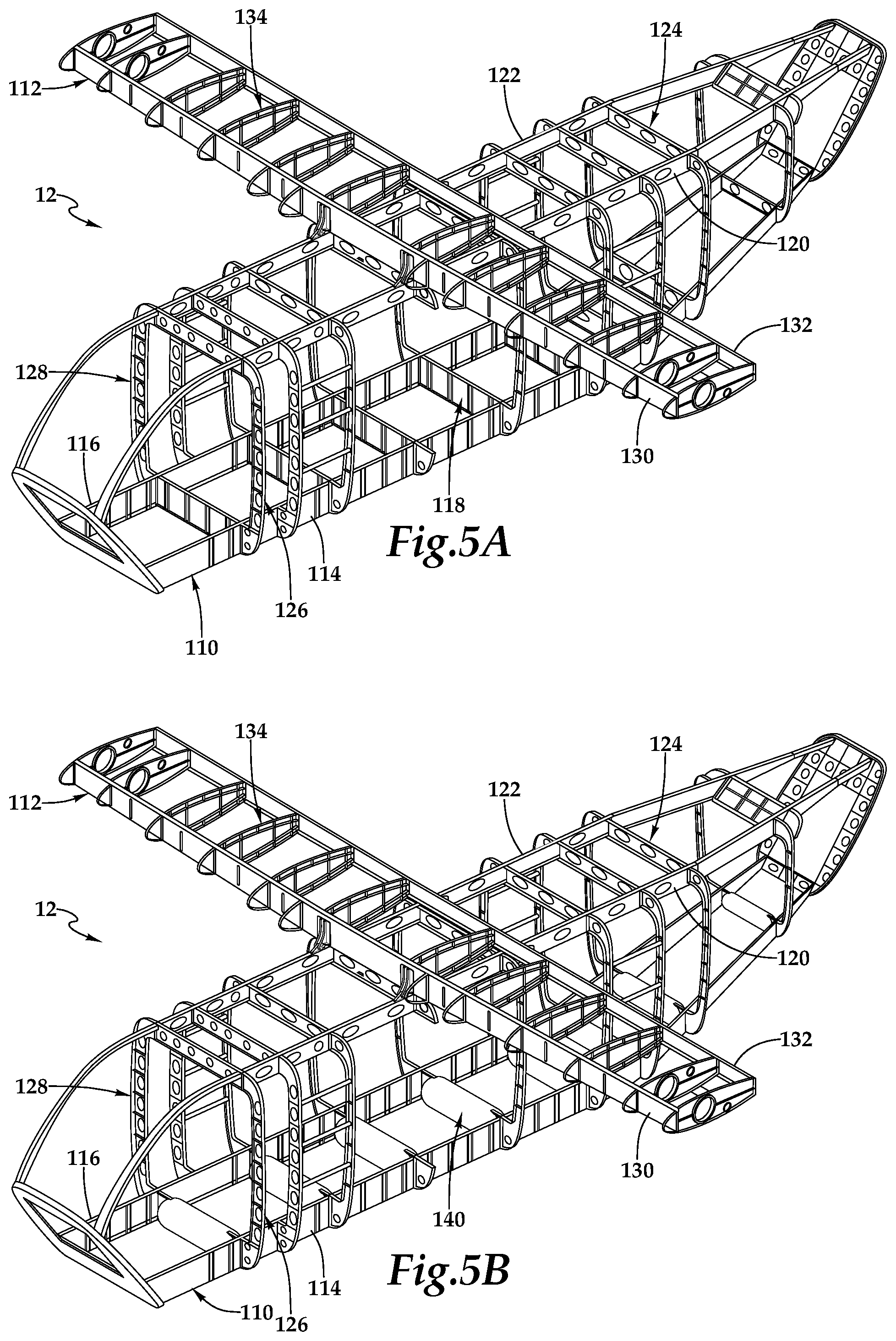 Patent US11787554 Figure 9 – Aircraft airframes having integral fuel tanks