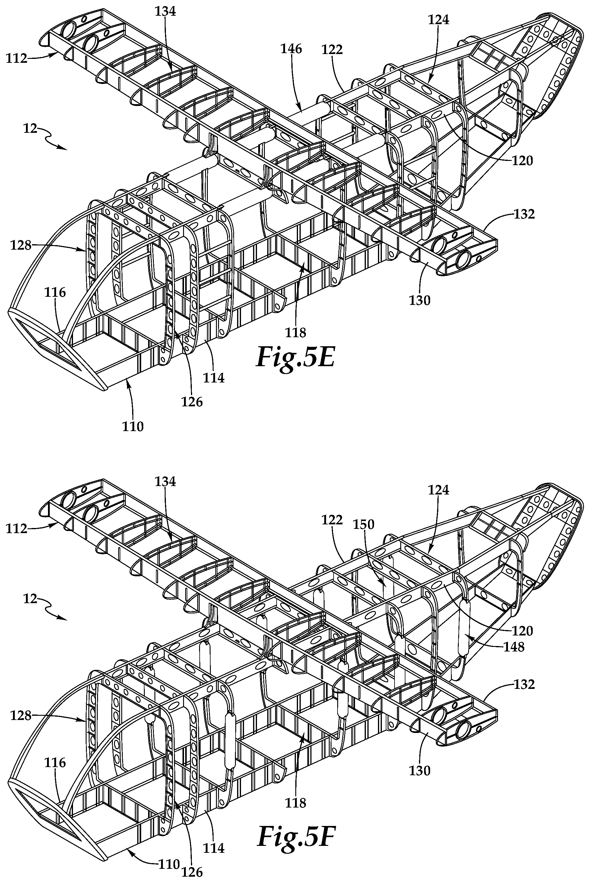 Patent US11787554 Figure 11 – Aircraft airframes having integral fuel tanks