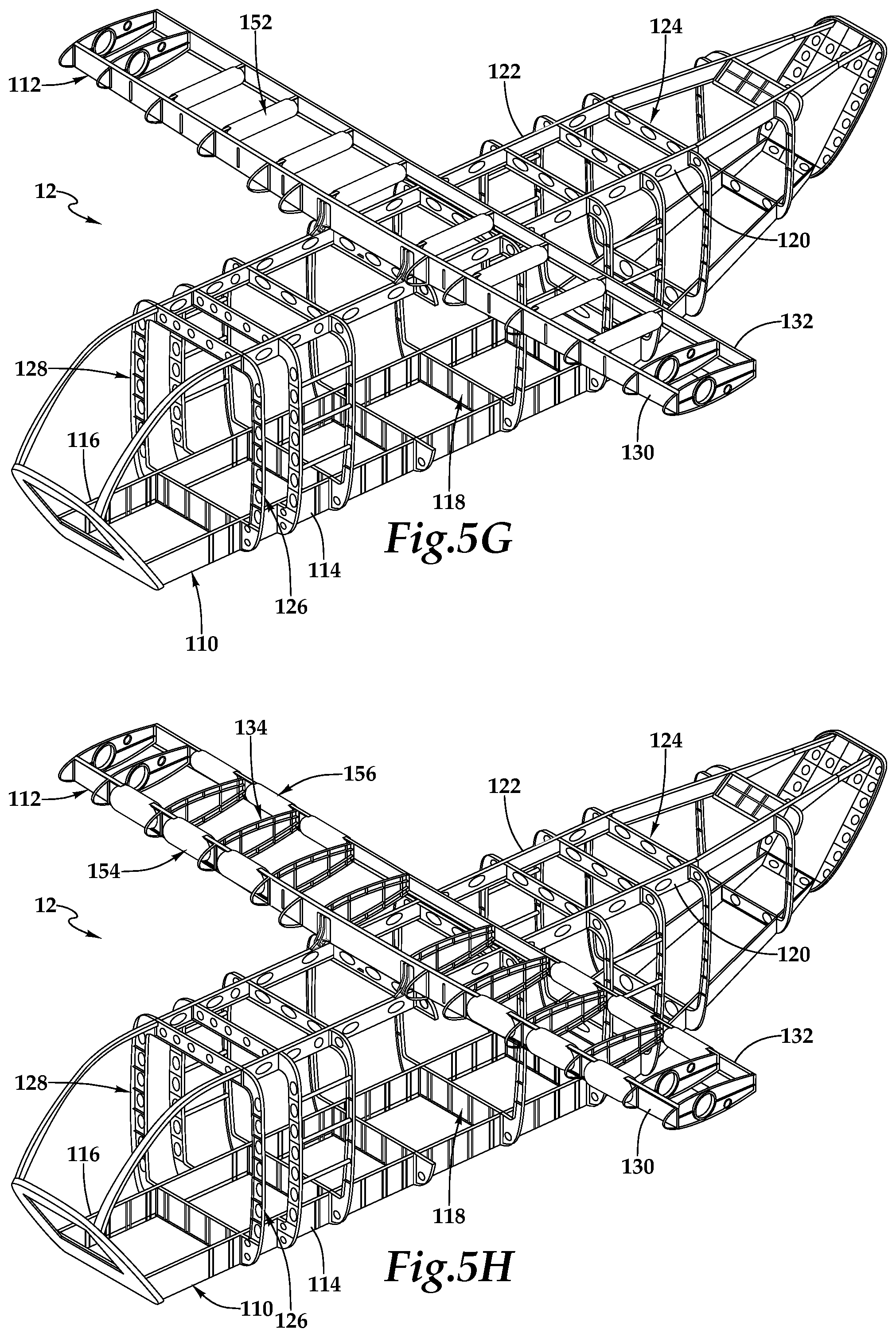 Patent US11787554 Figure 12 – Aircraft airframes having integral fuel tanks