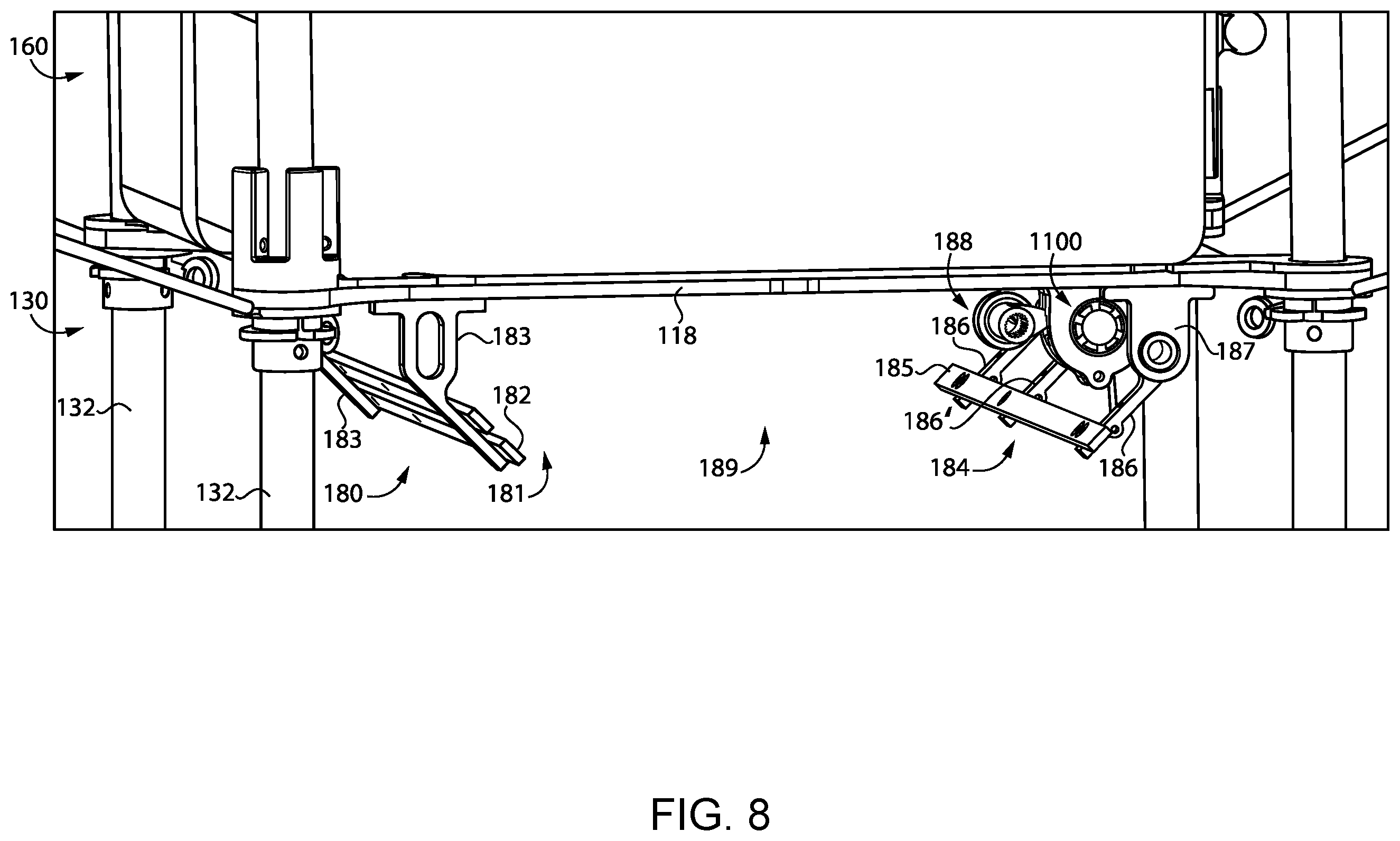 Patent US11787564 Figure 8 – Carriage lock mechanism for an unmanned aerial vehicle