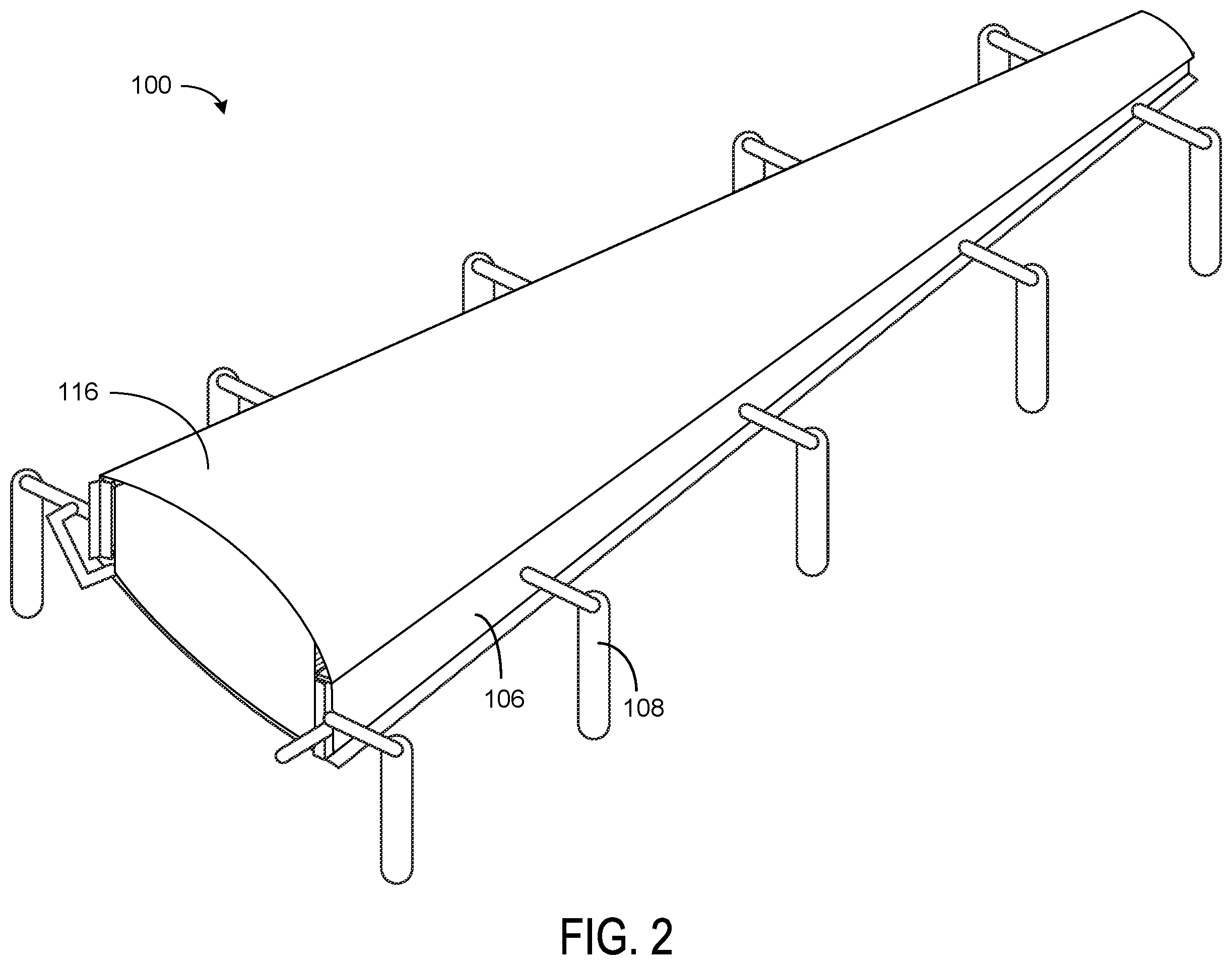Patent US11787565 Figure 2 – Systems and methods for joining a first structure and a second structure with a choreographed adhesive de-aeration process