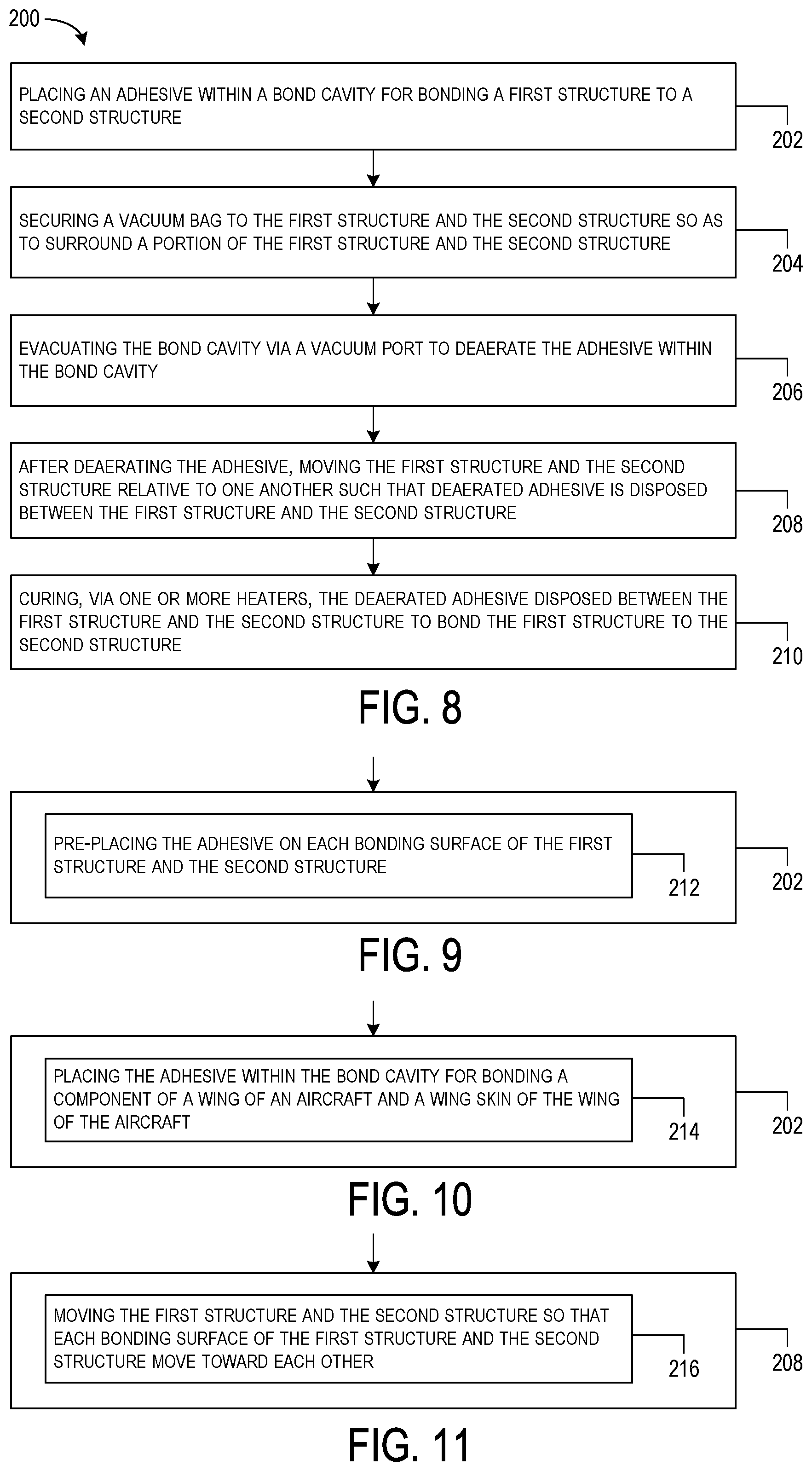 Patent US11787565 Figure 17 – Systems and methods for joining a first structure and a second structure with a choreographed adhesive de-aeration process