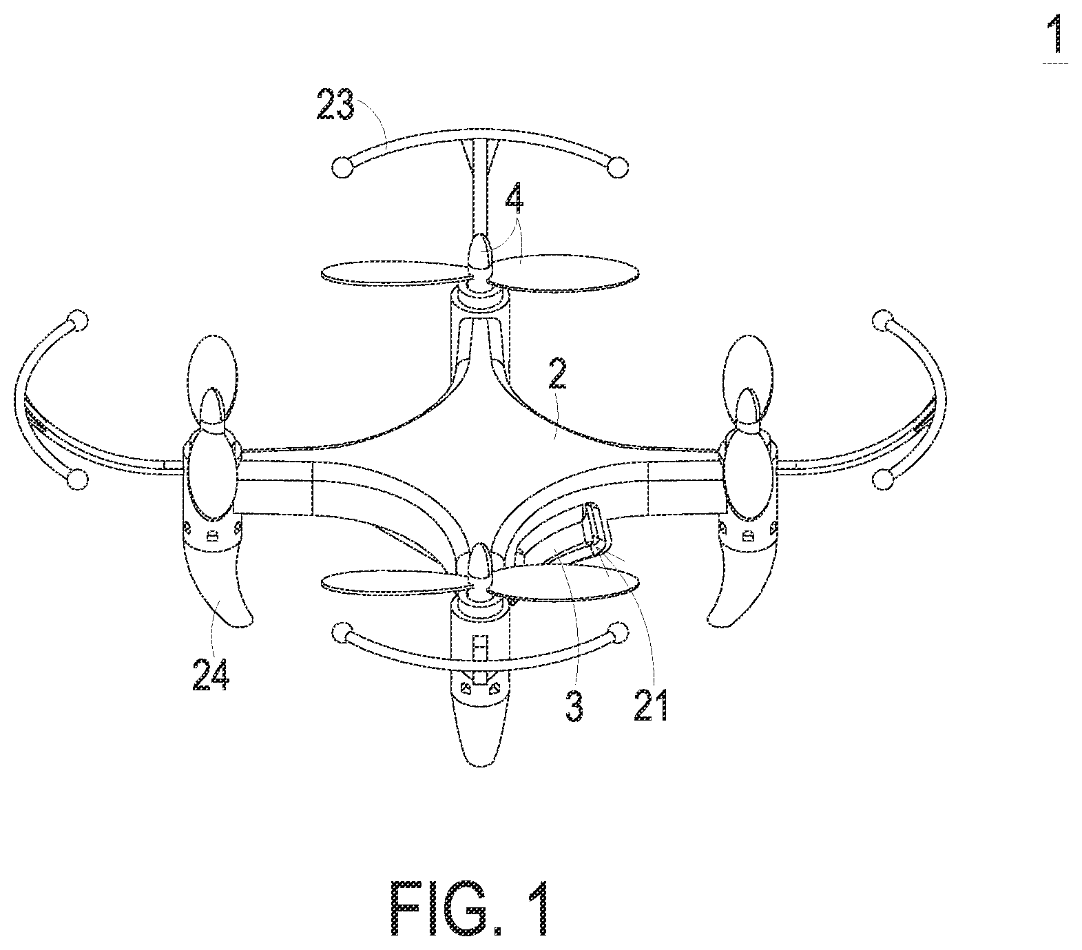 Patent US11787566 — Drone and battery exchange system thereof — Figure 1