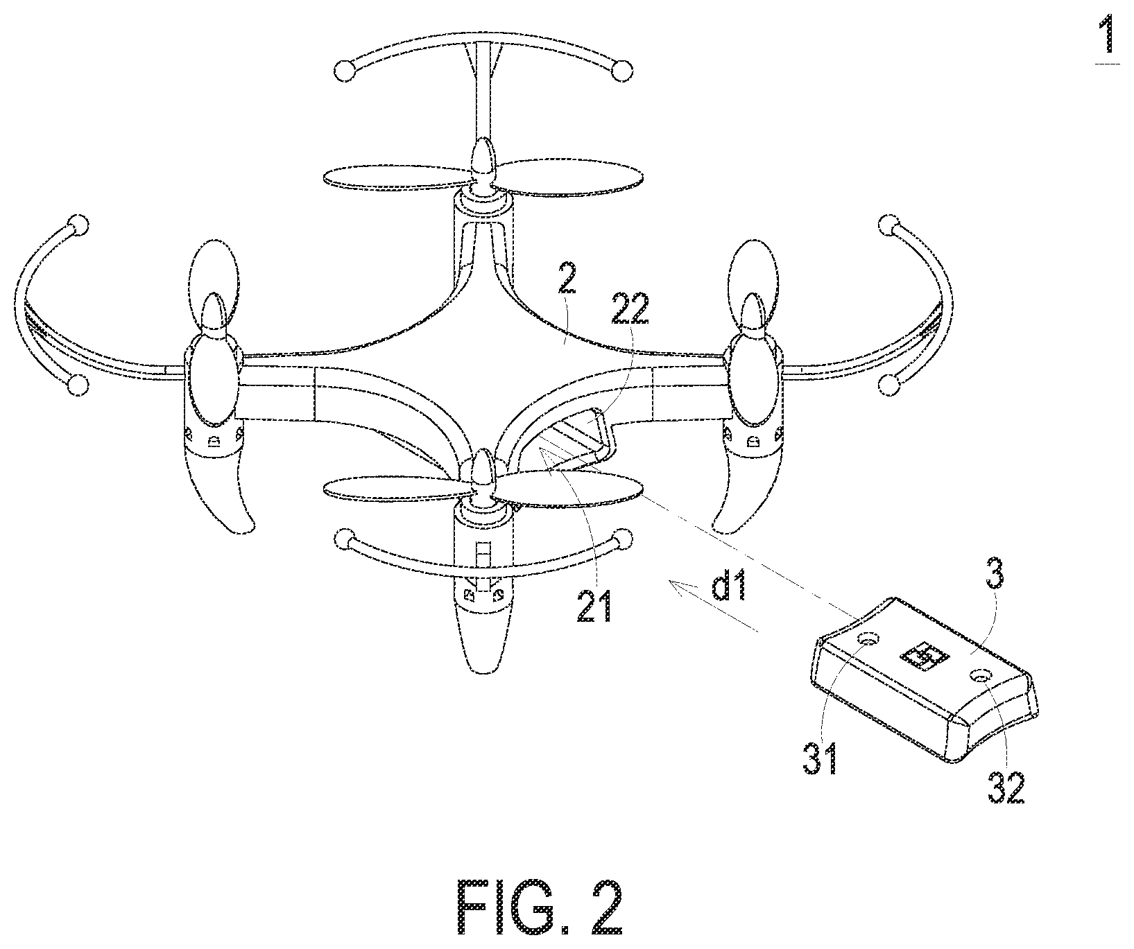 Patent US11787566 Figure 2 – Drone and battery exchange system thereof