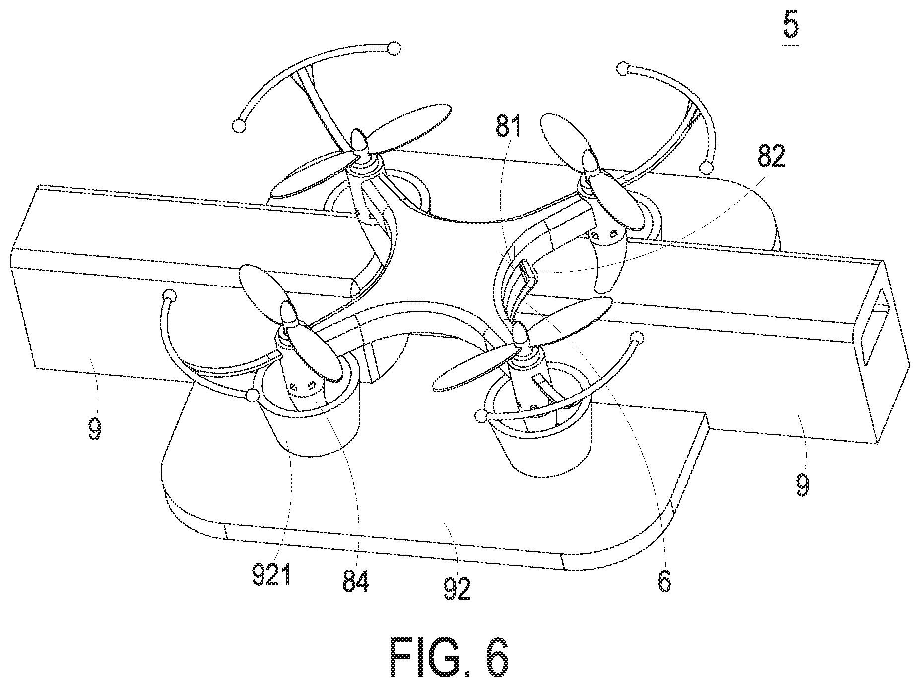 Patent US11787566 Figure 6 – Drone and battery exchange system thereof
