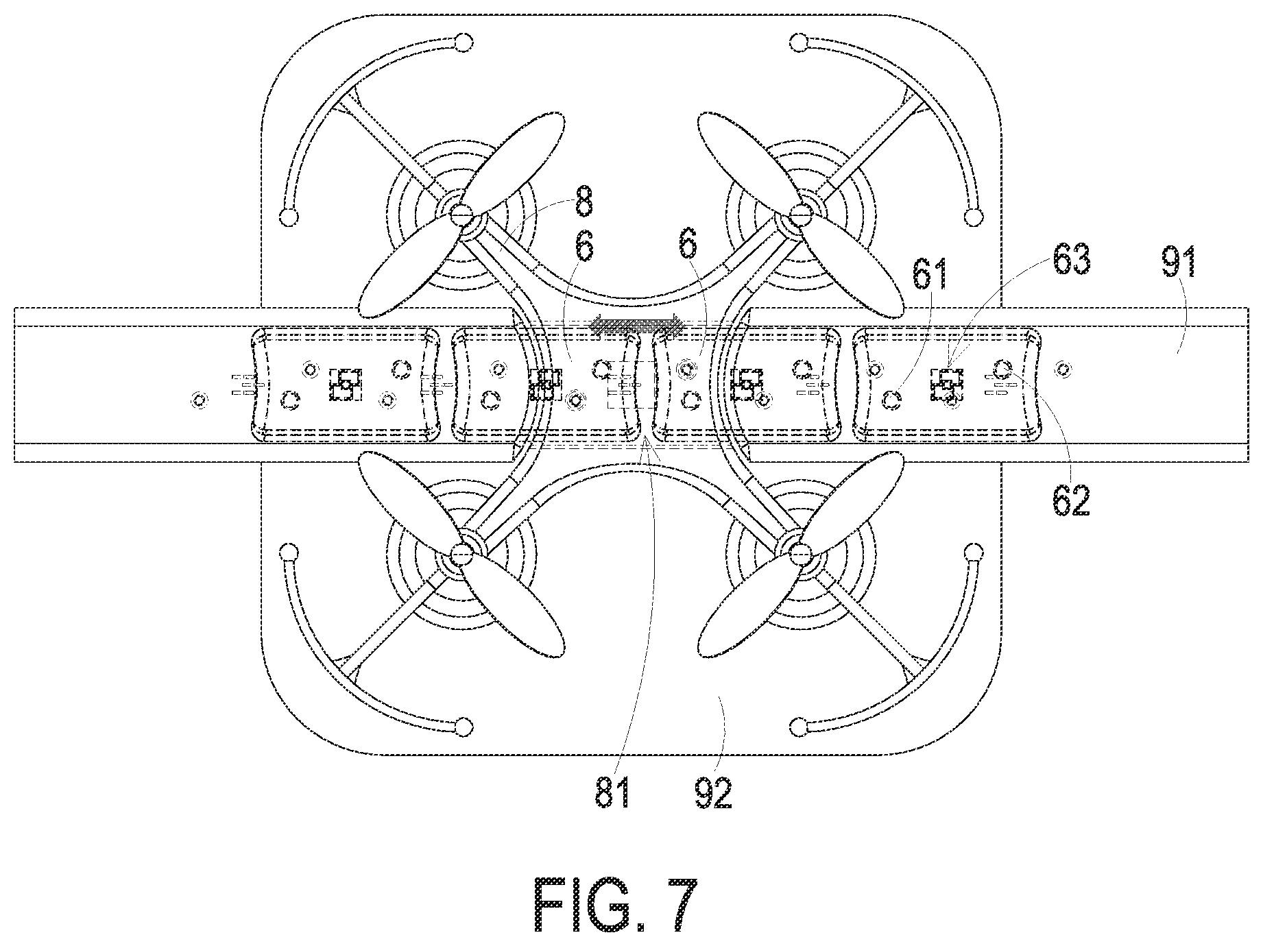 Patent US11787566 Figure 7 – Drone and battery exchange system thereof