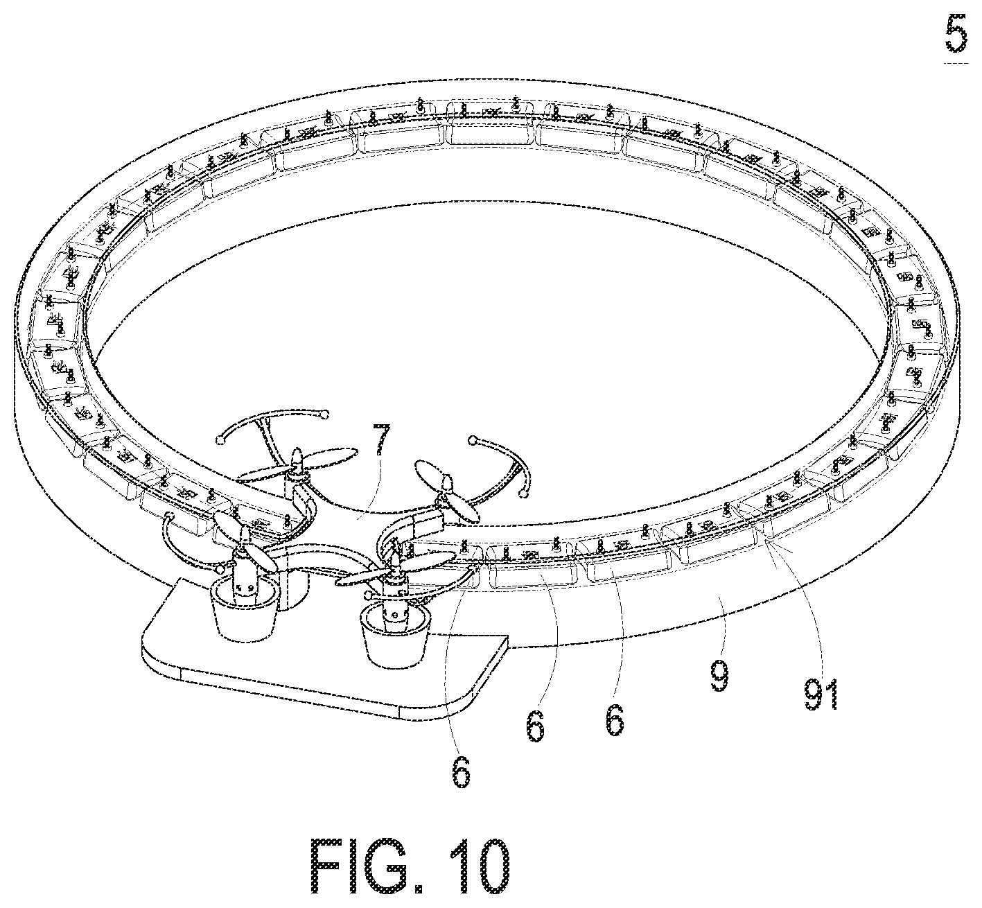 Patent US11787566 Figure 10 – Drone and battery exchange system thereof