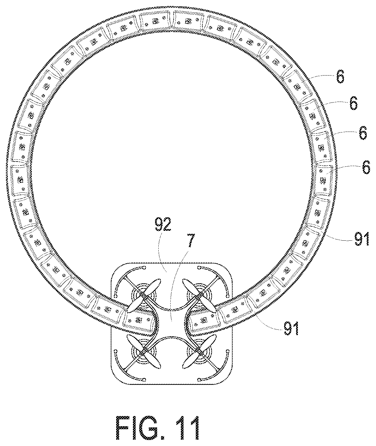 Patent US11787566 Figure 11 – Drone and battery exchange system thereof