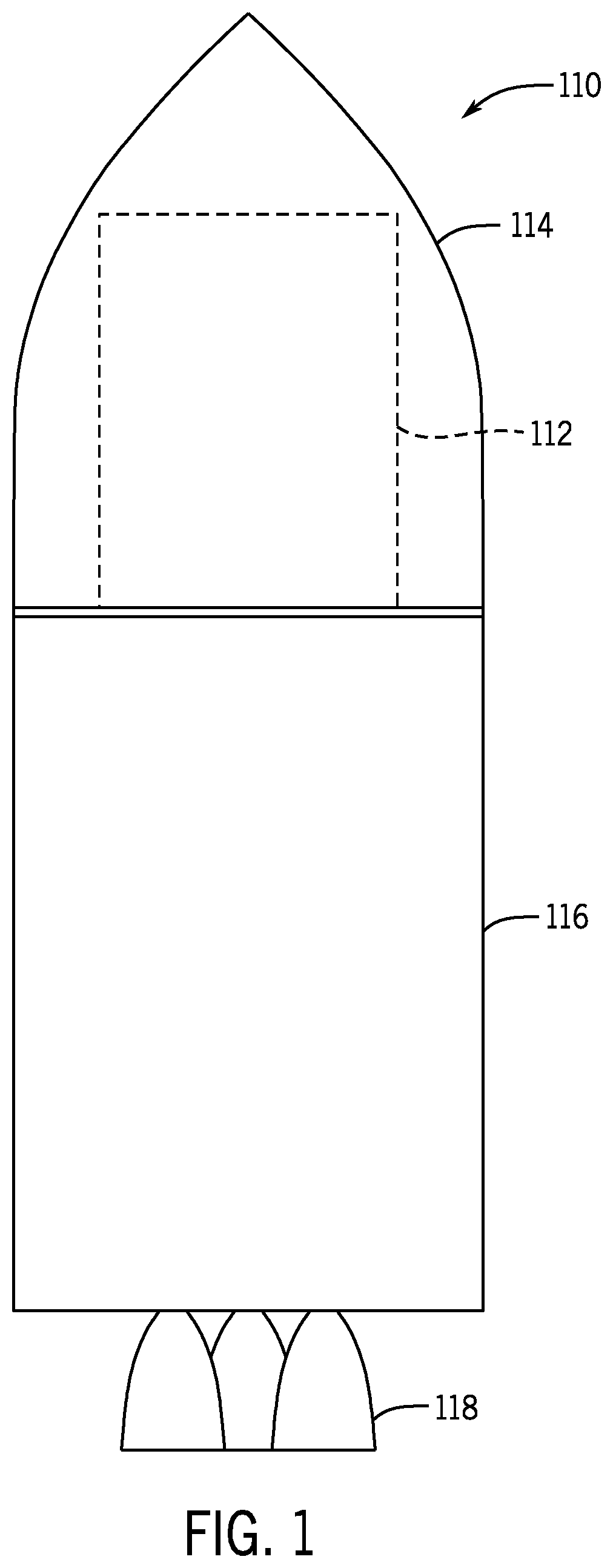 Patent US11787572 Figure 1 – Spacecraft stack assembly configured for stacking, securing, and releasing spacecraft