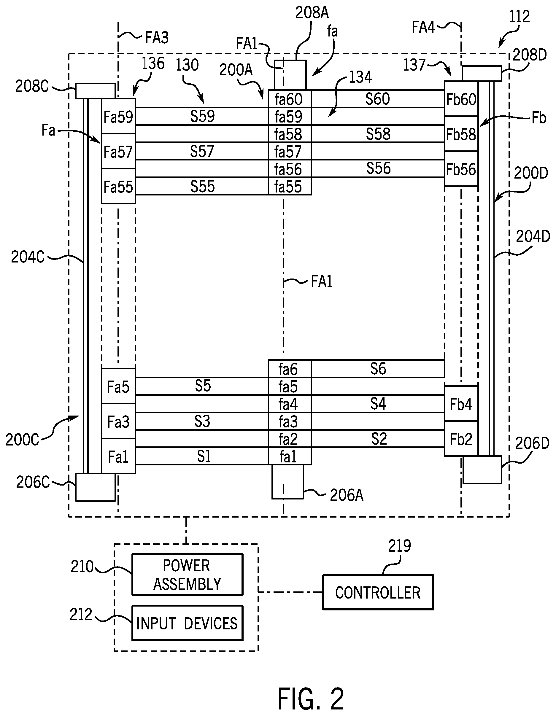 Patent US11787572 Figure 2 – Spacecraft stack assembly configured for stacking, securing, and releasing spacecraft