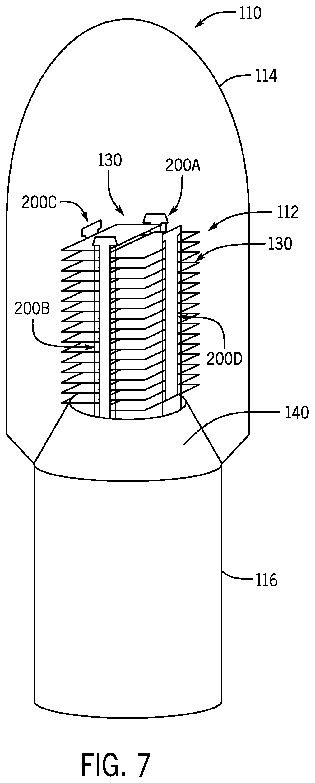 Patent US11787572 Figure 7 – Spacecraft stack assembly configured for stacking, securing, and releasing spacecraft