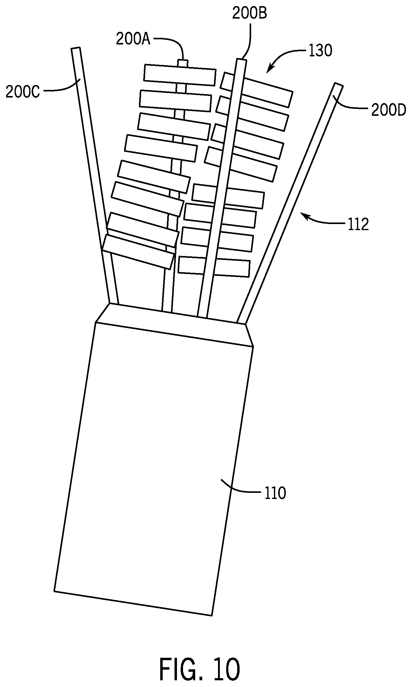 Patent US11787572 Figure 10 – Spacecraft stack assembly configured for stacking, securing, and releasing spacecraft