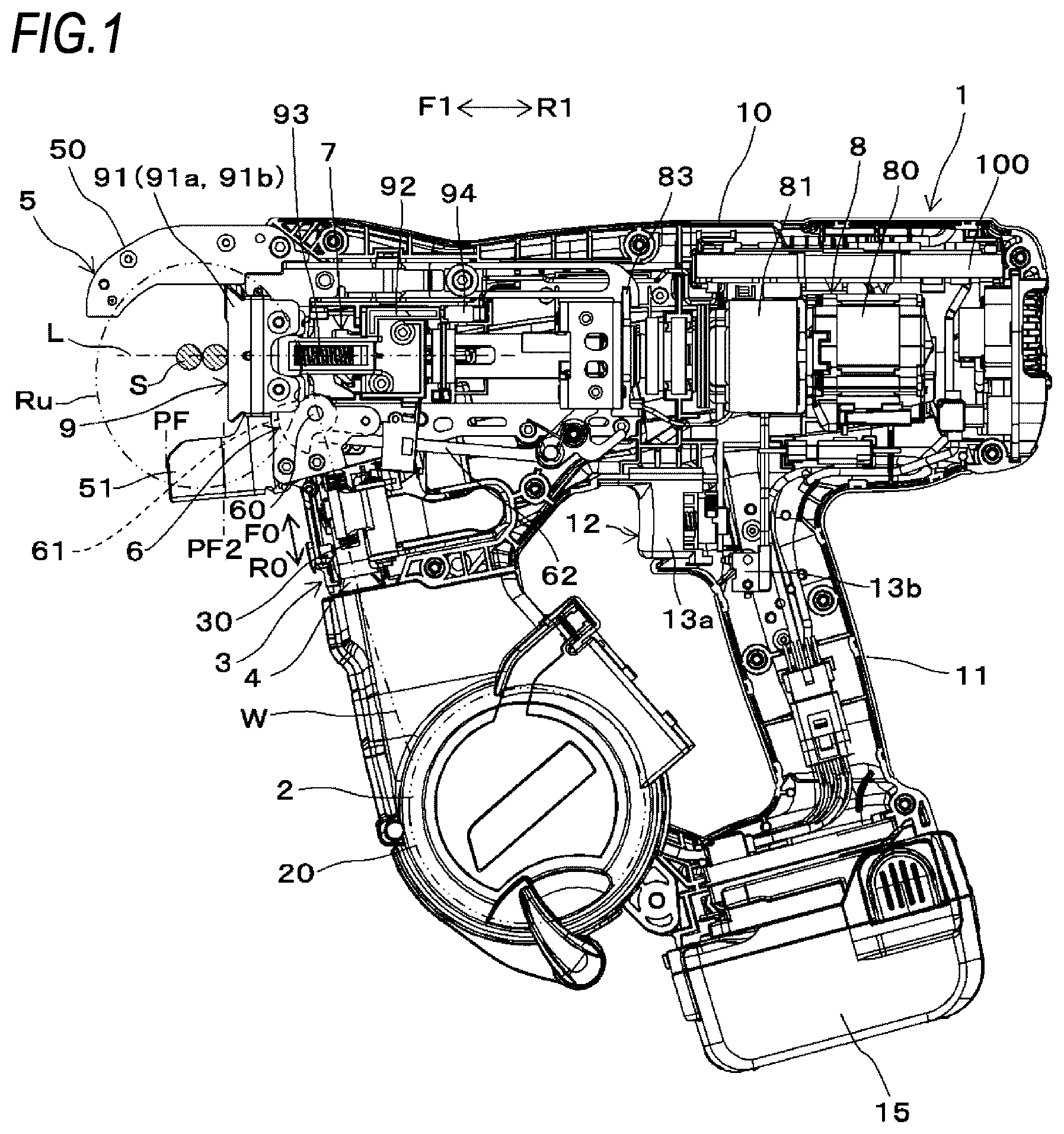 Patent US11787582 Figure 1 – Binding machine