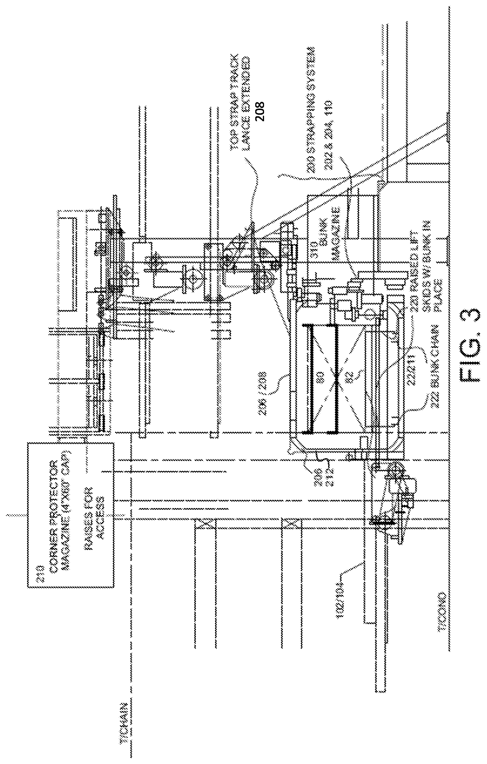 Patent US11787584 Figure 5 – Stacking and strapping system for lumber packages