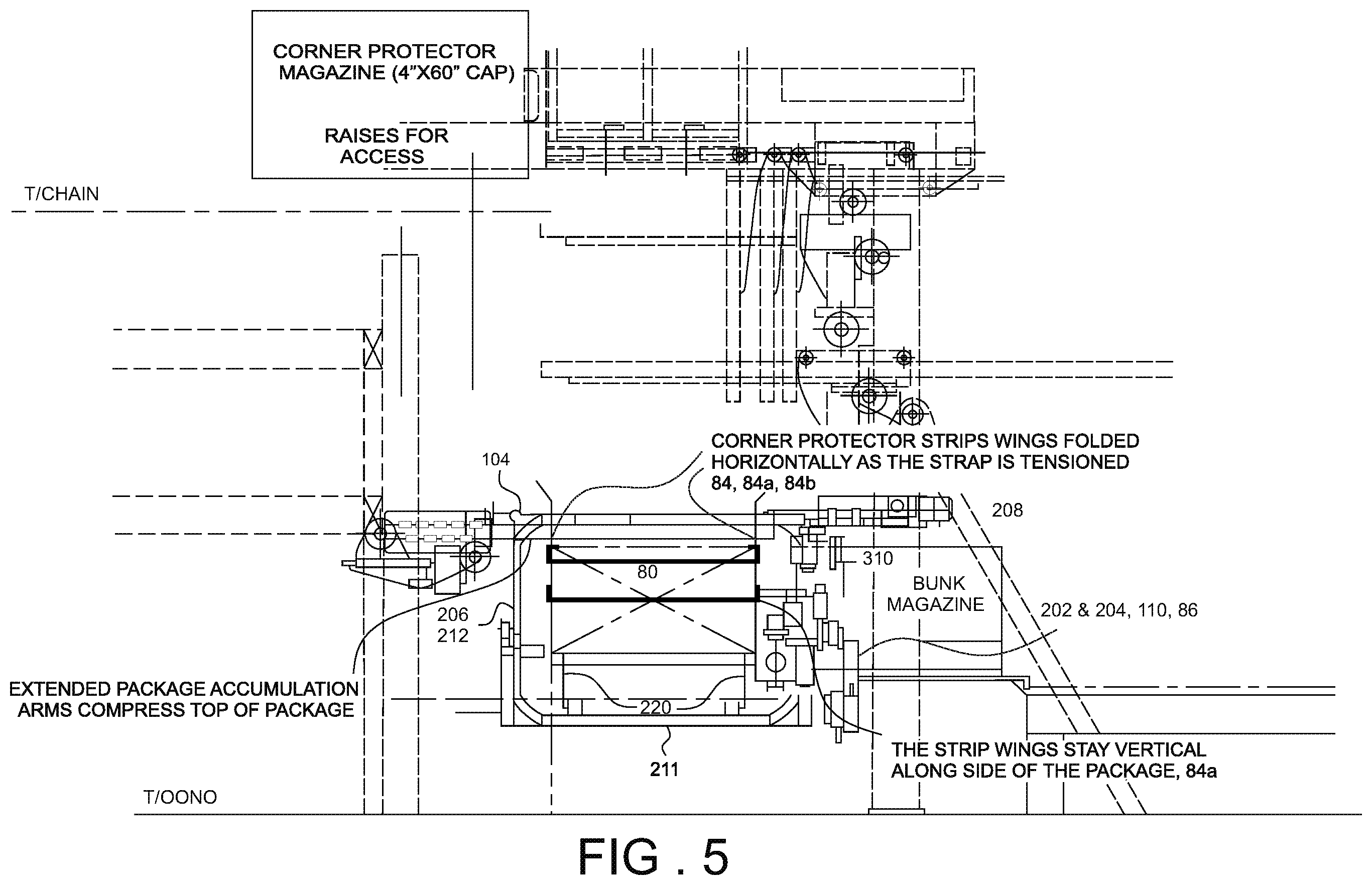 Patent US11787584 Figure 9 – Stacking and strapping system for lumber packages