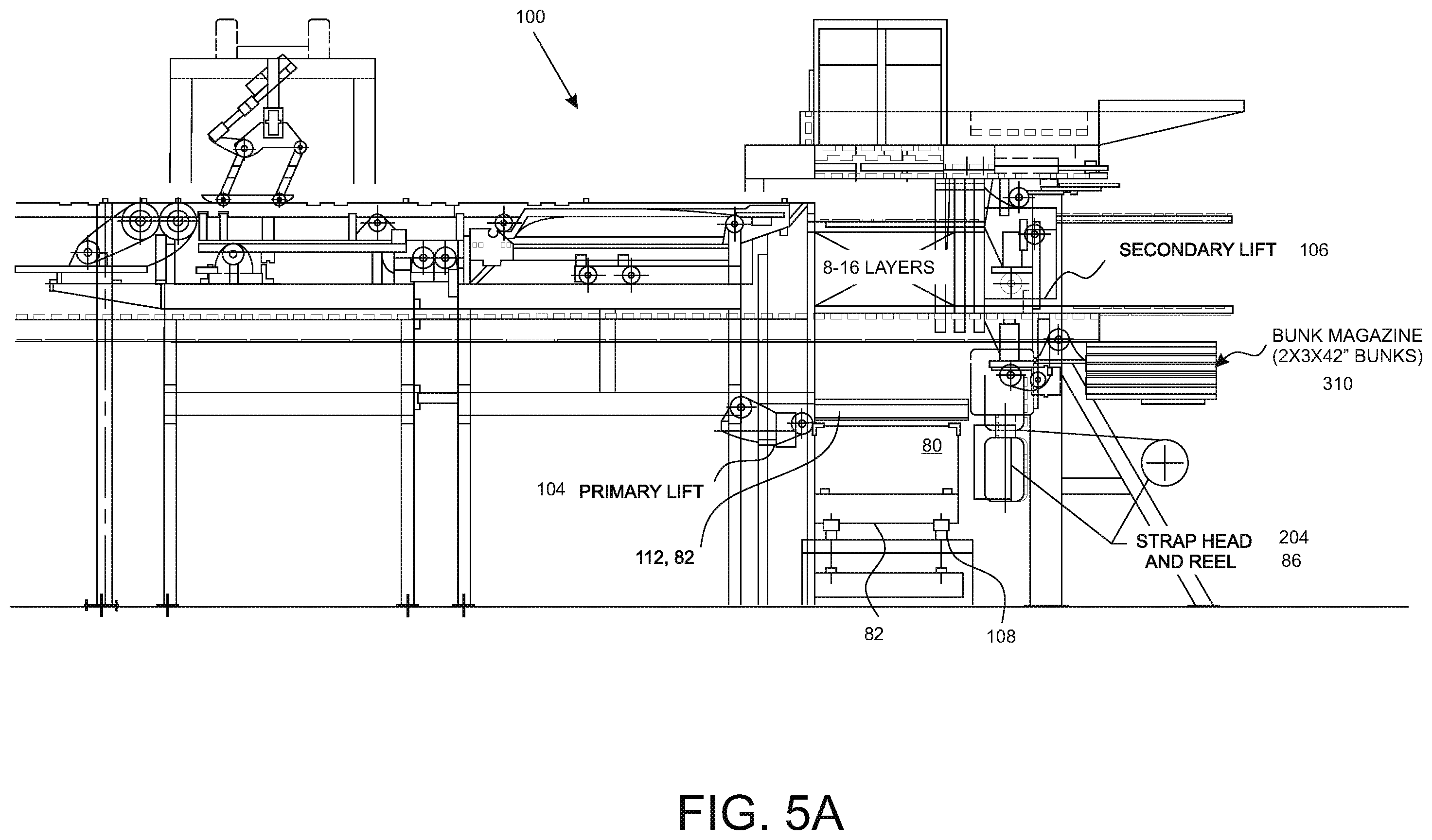 Patent US11787584 Figure 10 – Stacking and strapping system for lumber packages