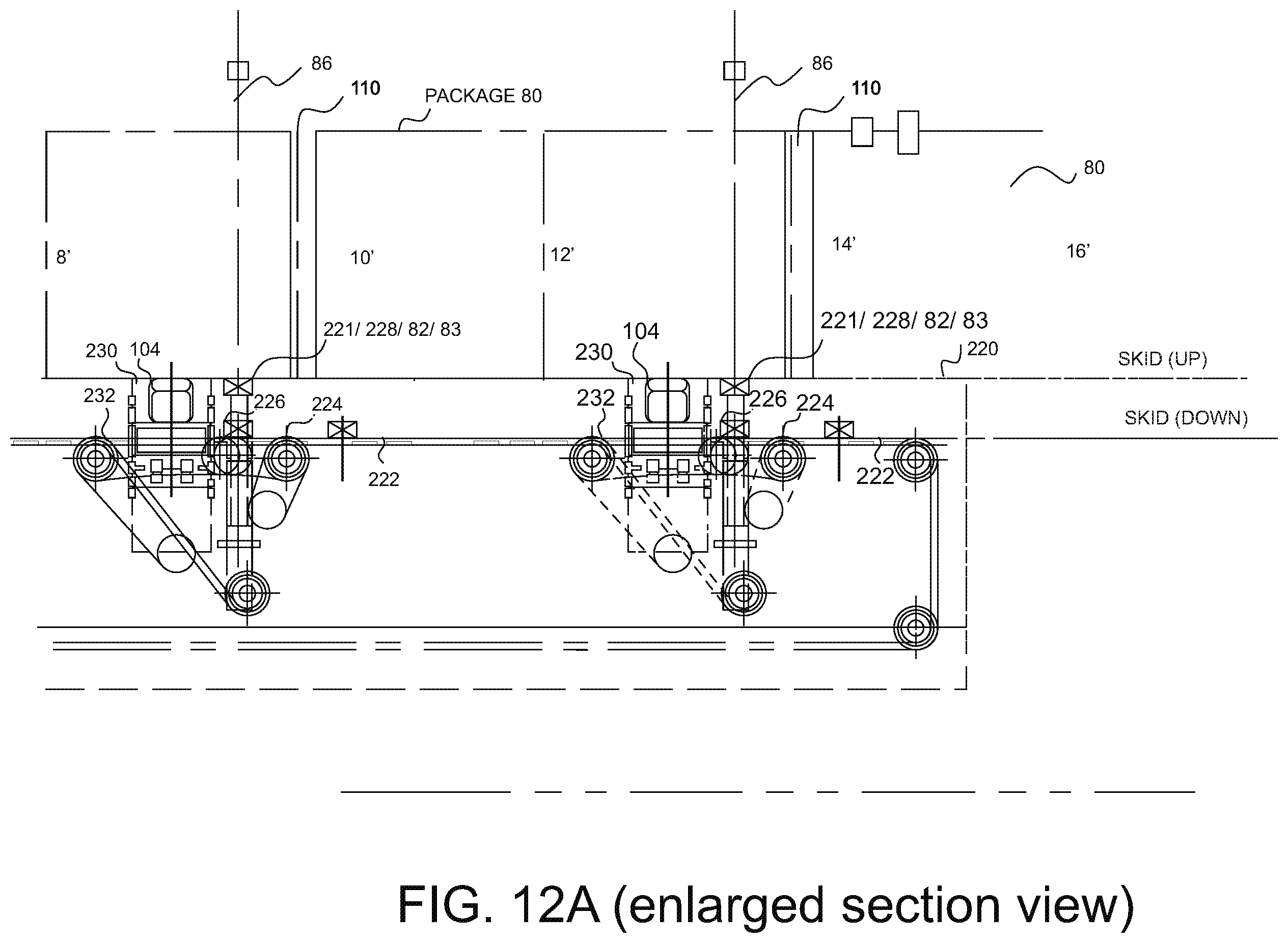 Patent US11787584 Figure 19 – Stacking and strapping system for lumber packages