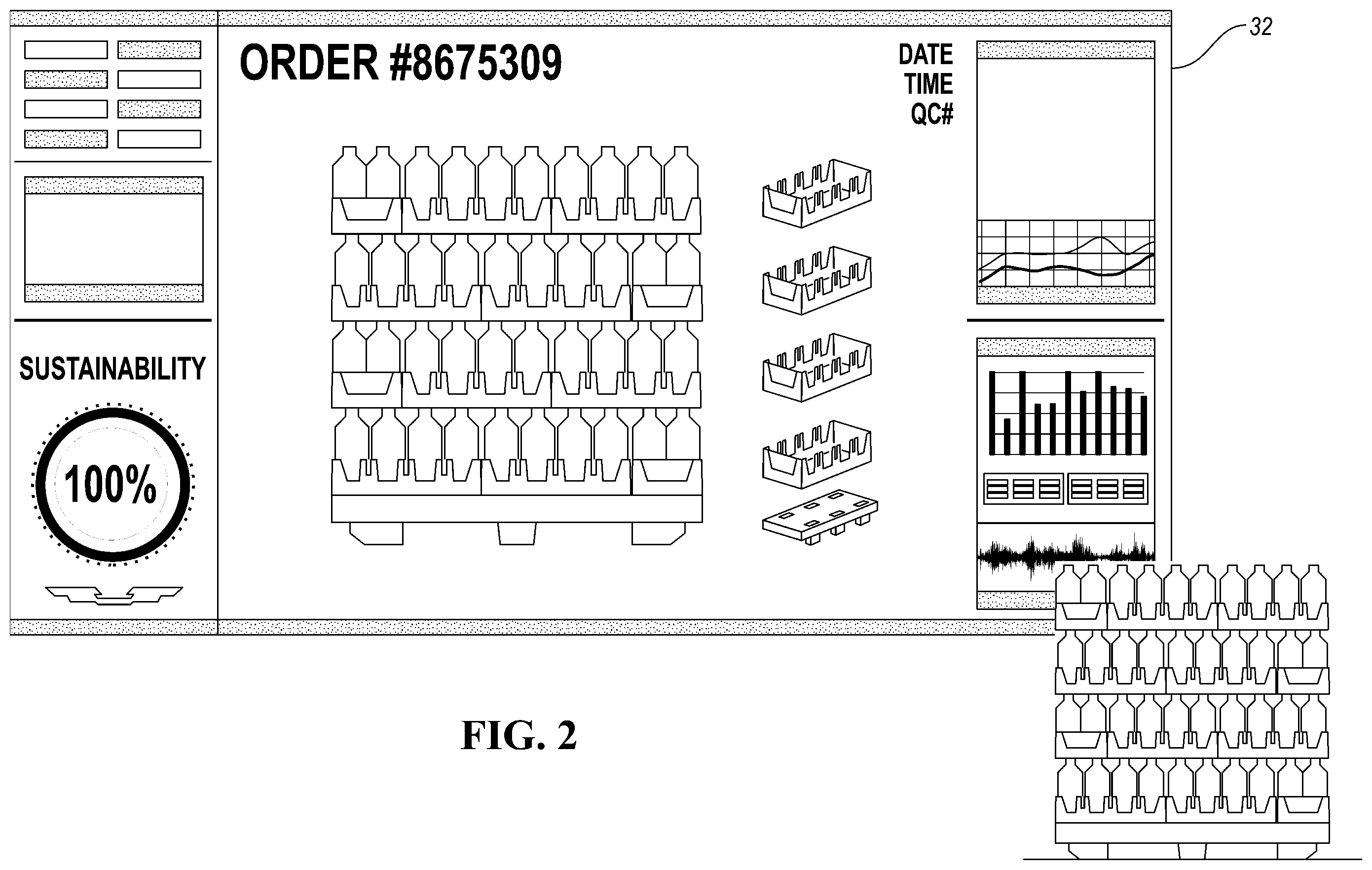 Patent US11787585 Figure 2 – Pallet wrapper and imaging system