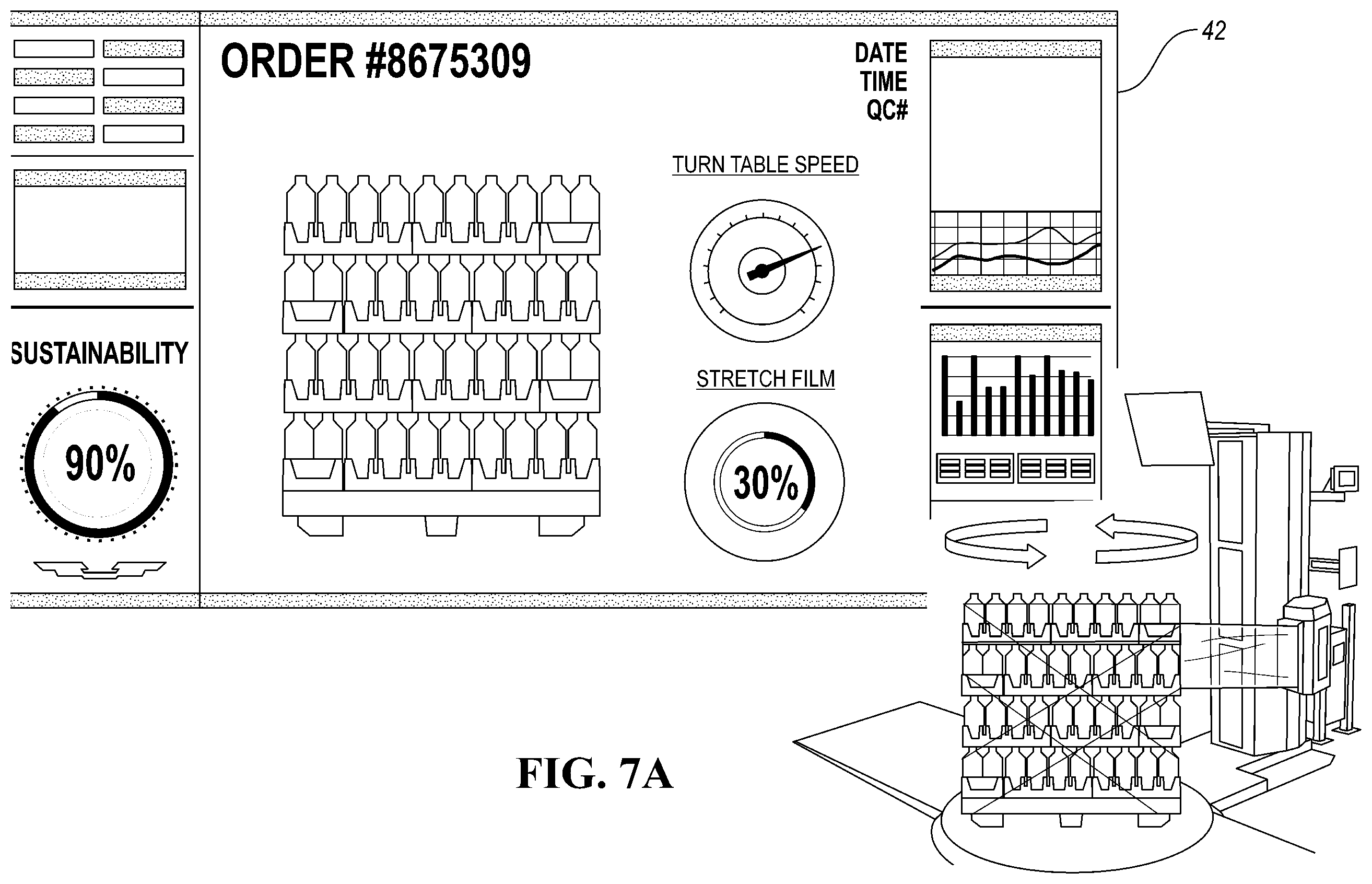 Patent US11787585 Figure 9 – Pallet wrapper and imaging system
