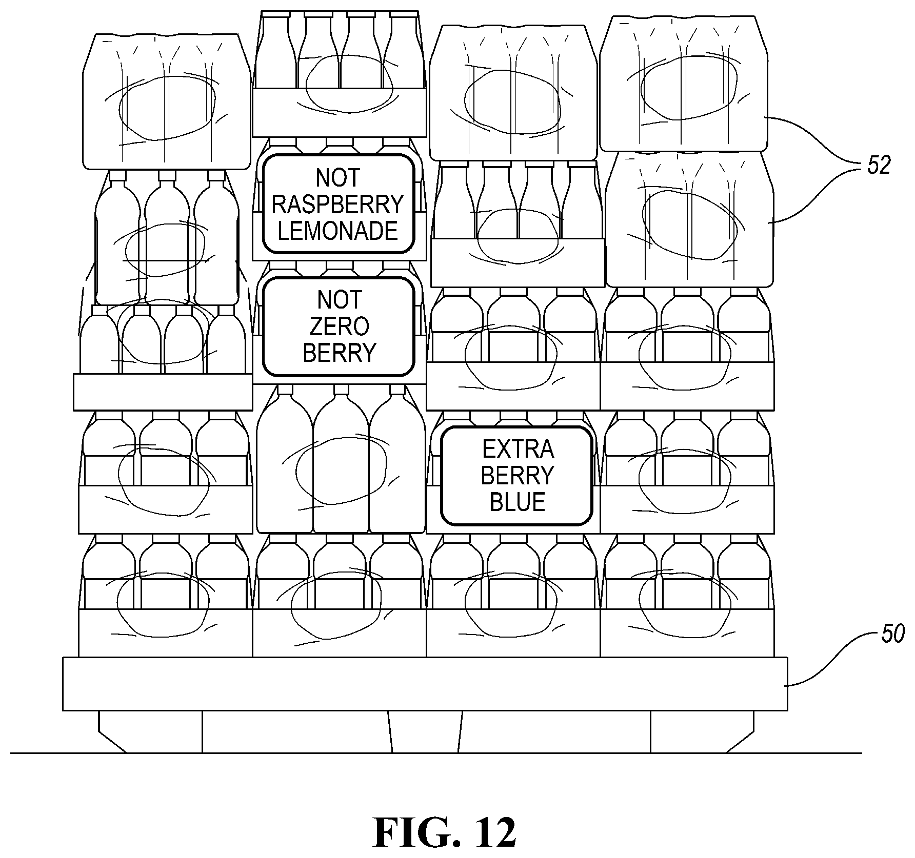 Patent US11787585 Figure 14 – Pallet wrapper and imaging system