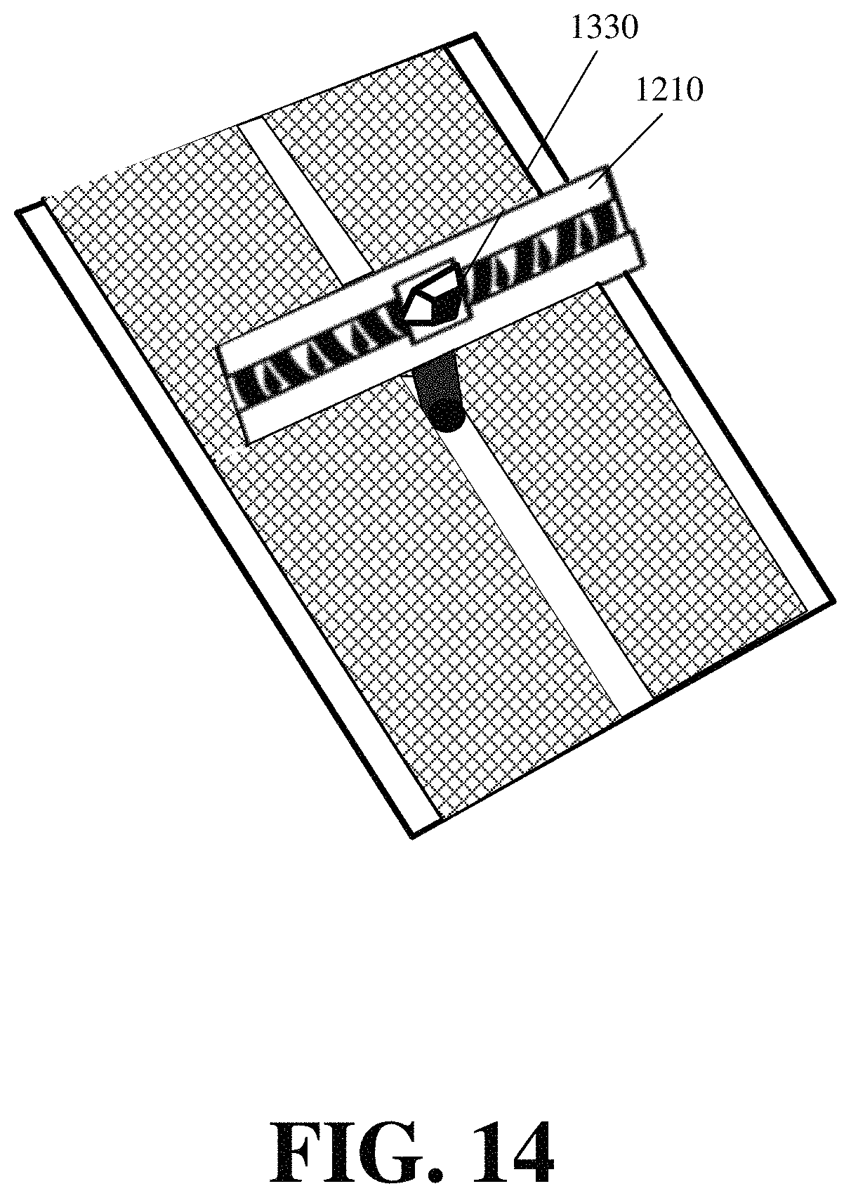 Patent US11787590 Figure 12 – Container with alignment correcting end for misaligned placement with a displacing robotic element