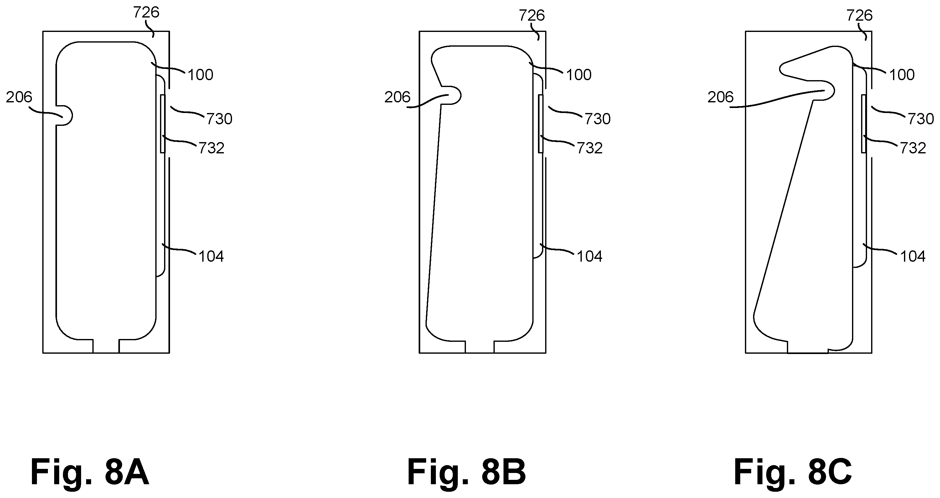 Patent US11787591 Figure 8 – Composition container with front surface preserving recess
