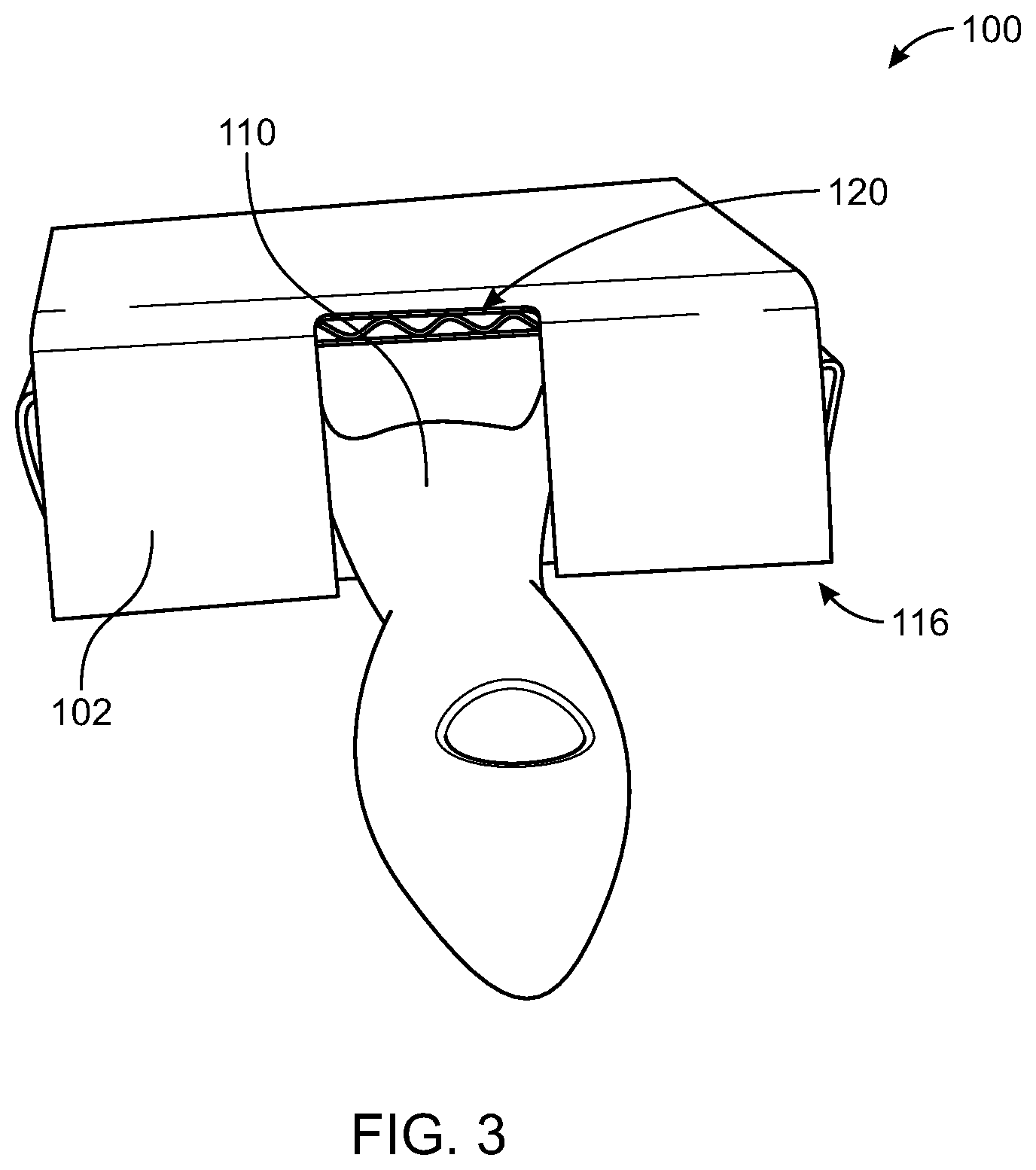 Patent US11787593 Figure 3 – Retail packaging for angular brush