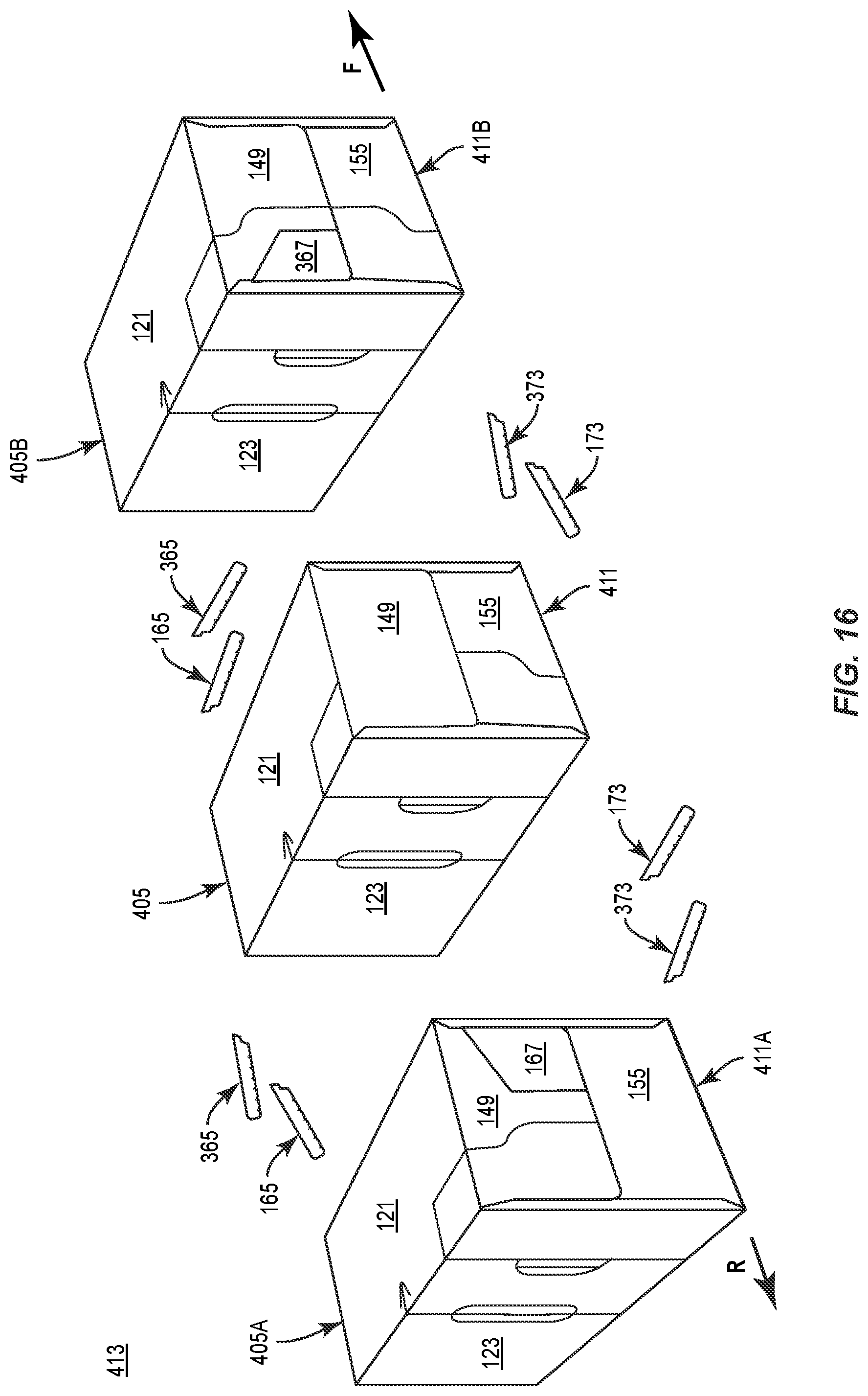 Patent US11787595 Figure 16 – Carton with attachment features