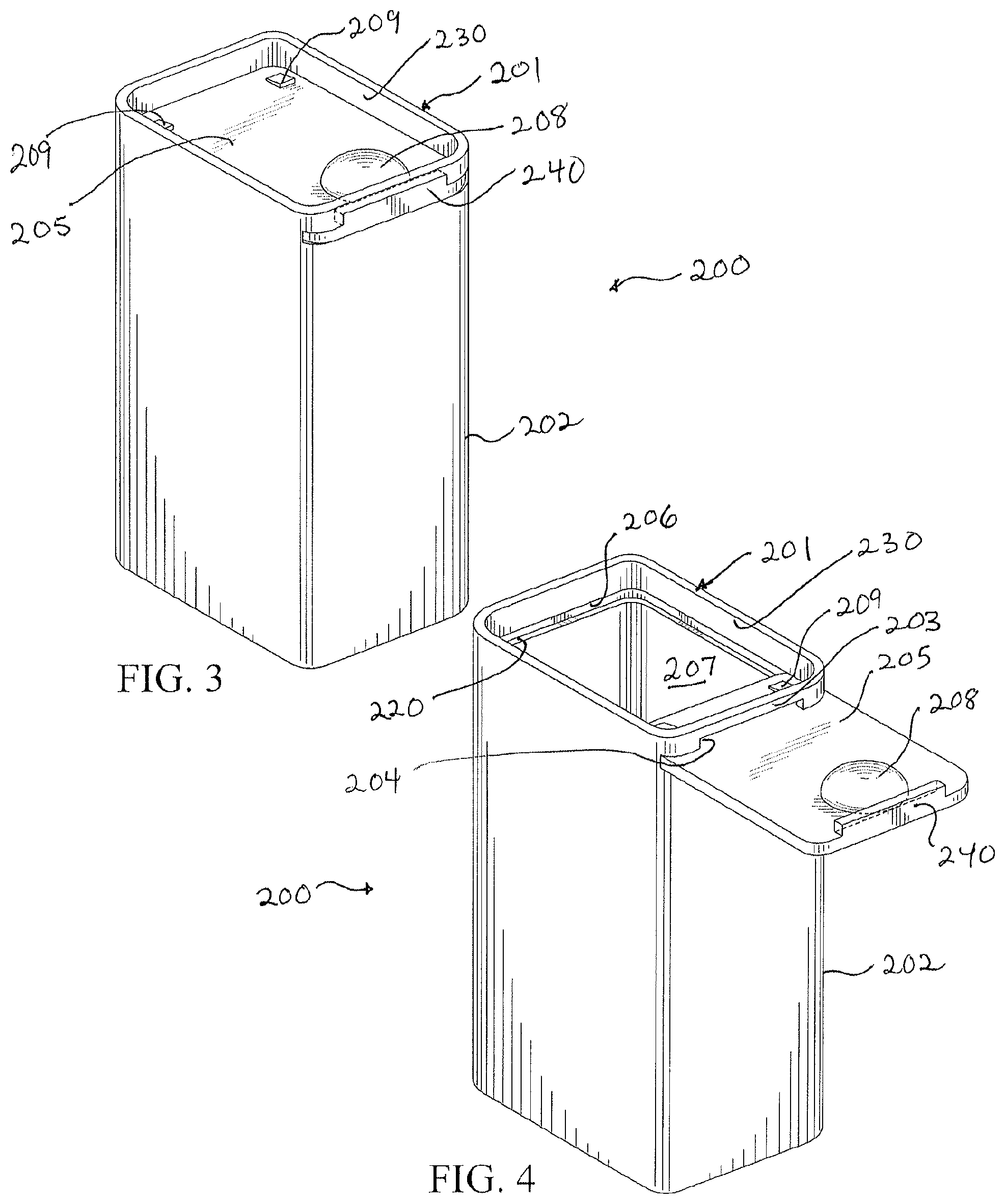 Patent US11787603 Figure 2 – Sliding closure and container