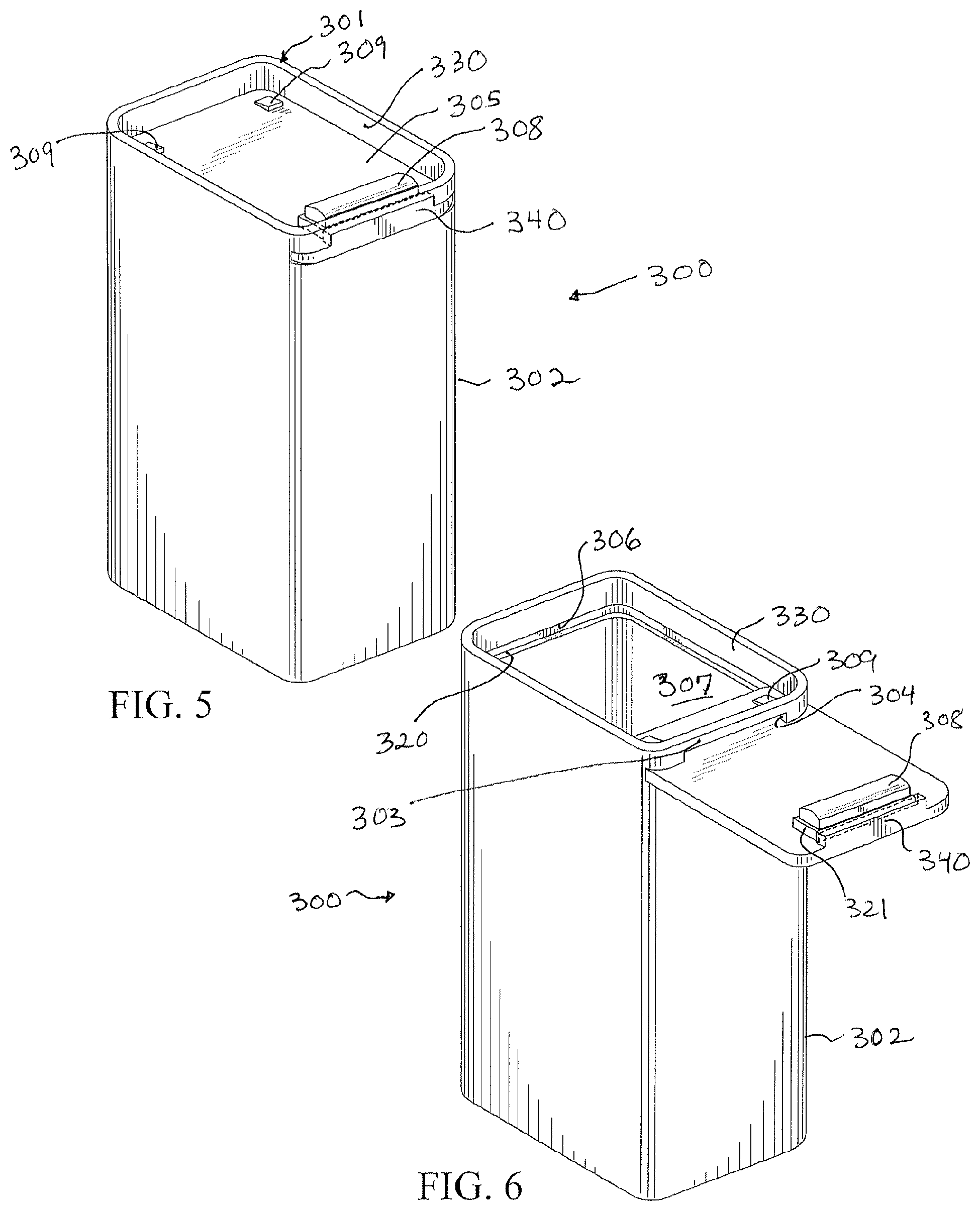 Patent US11787603 Figure 3 – Sliding closure and container