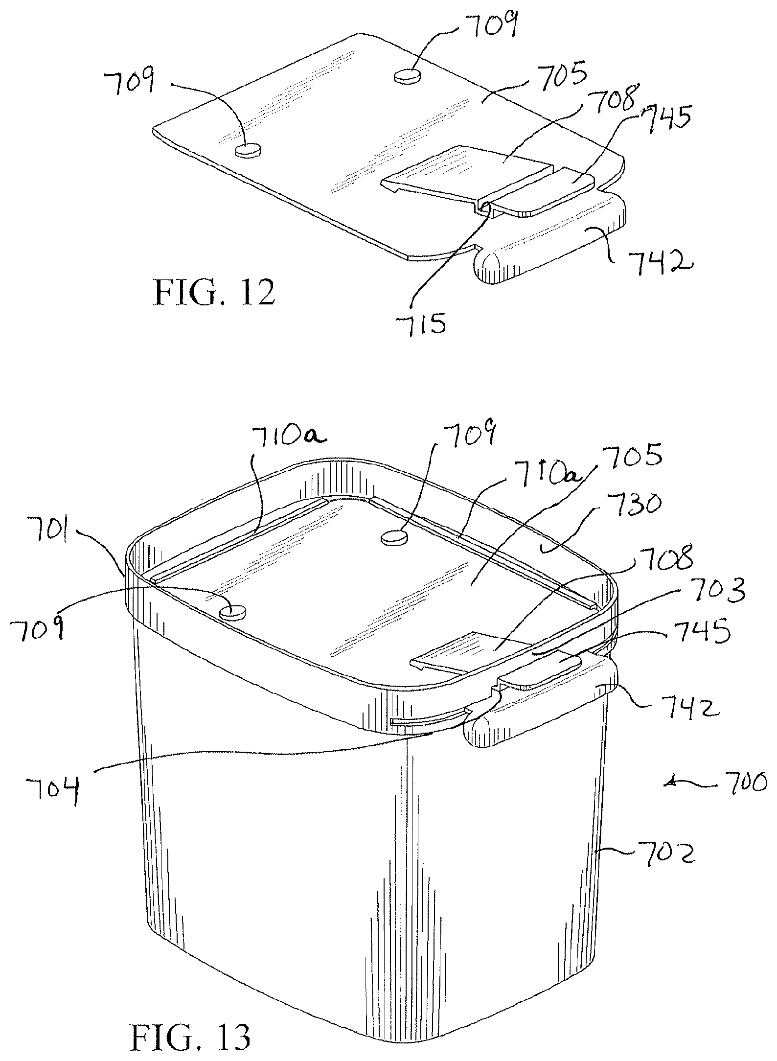 Patent US11787603 Figure 7 – Sliding closure and container