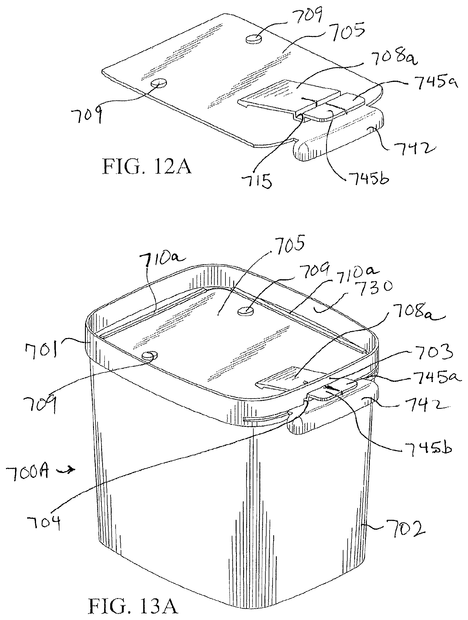 Patent US11787603 Figure 8 – Sliding closure and container