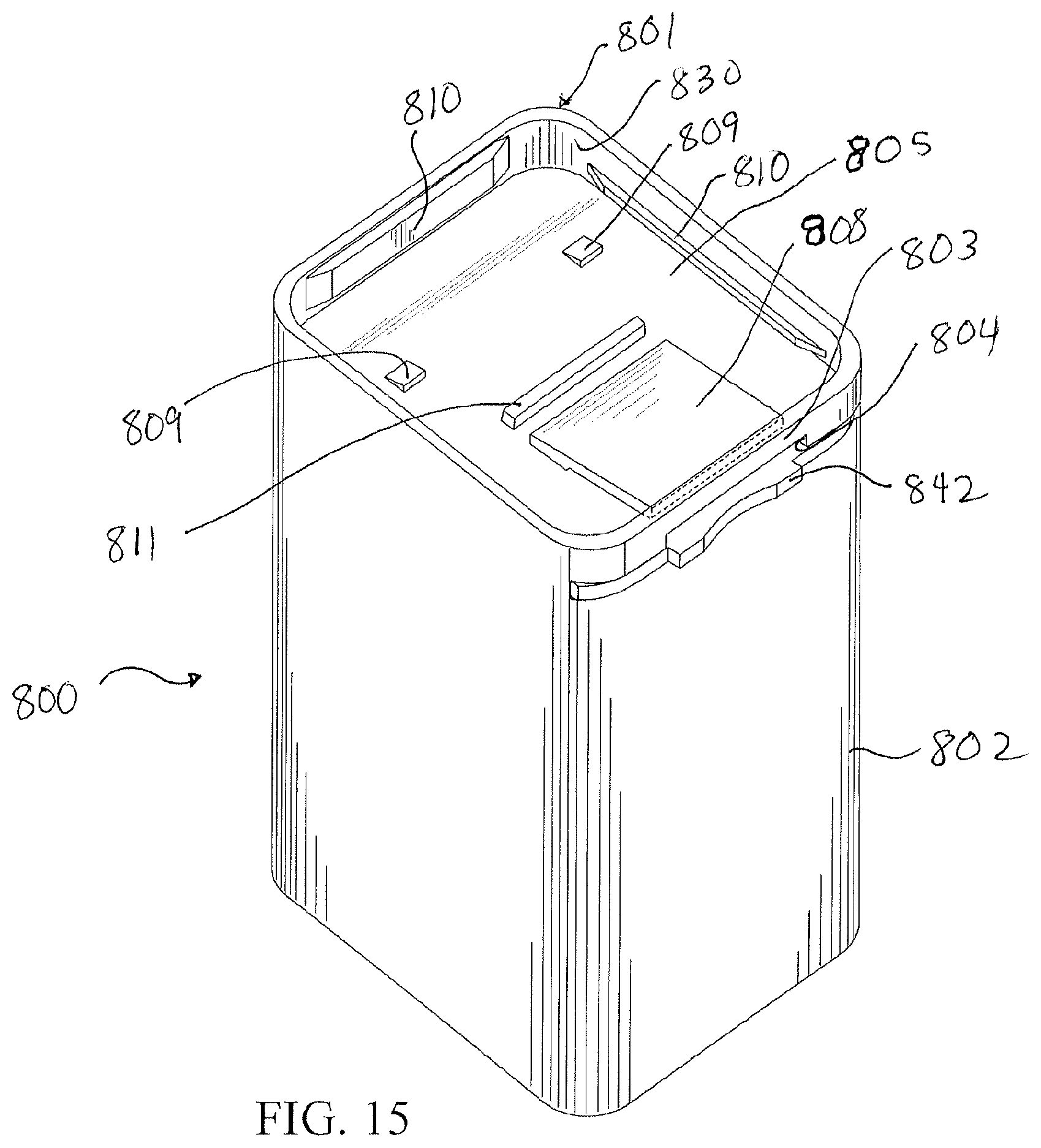 Patent US11787603 Figure 10 – Sliding closure and container