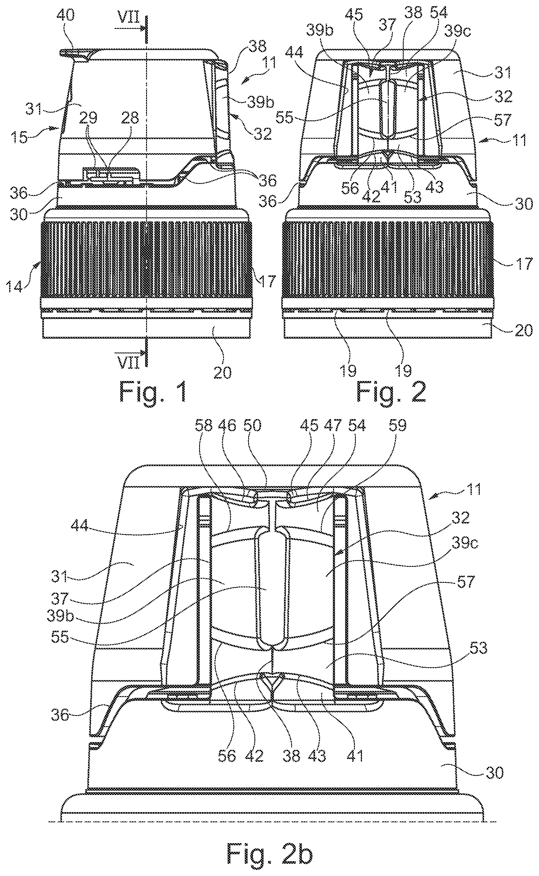 Patent US11787604 Figure 1 – Cap for a container with a hinged lid