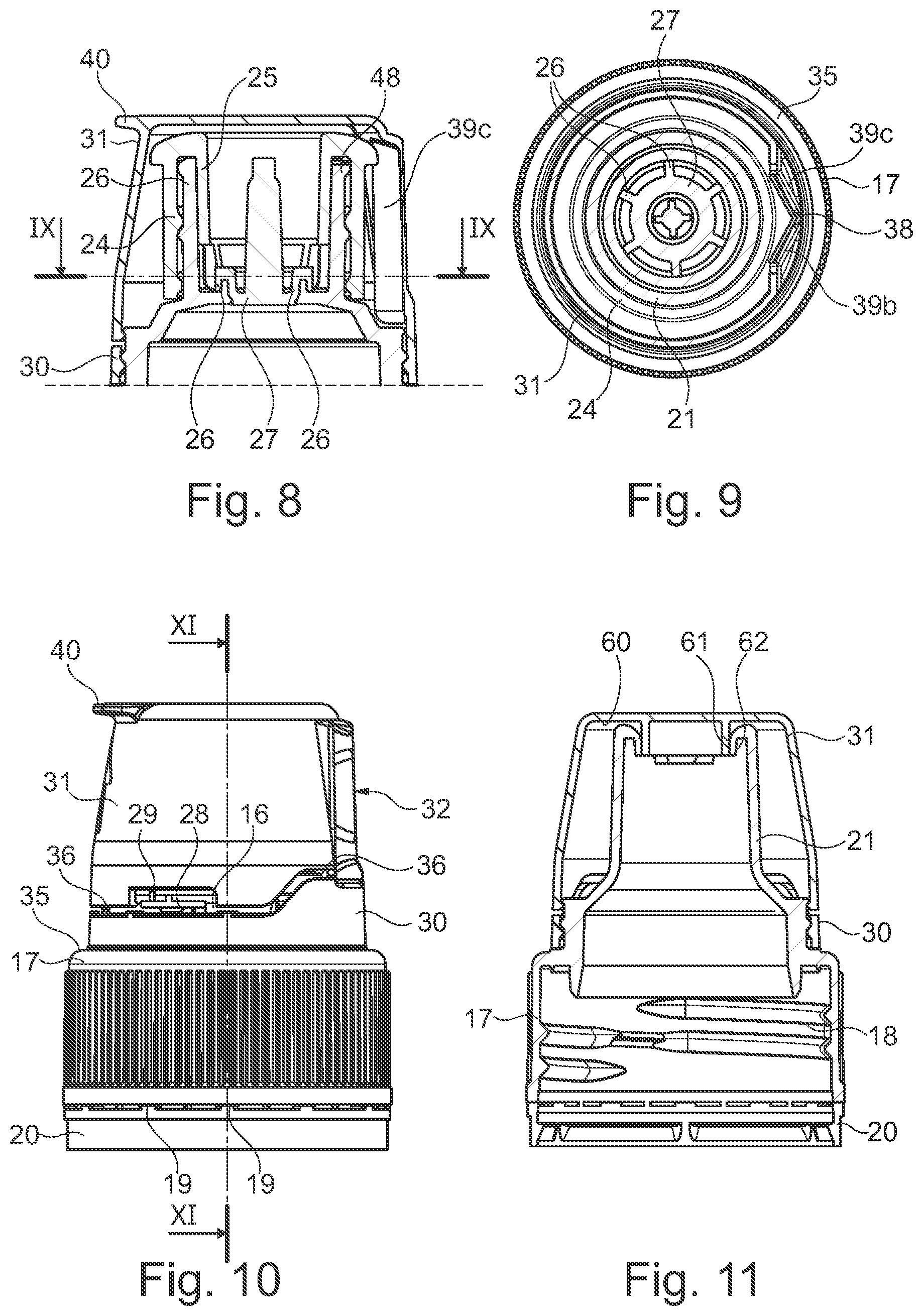 Patent US11787604 Figure 4 – Cap for a container with a hinged lid