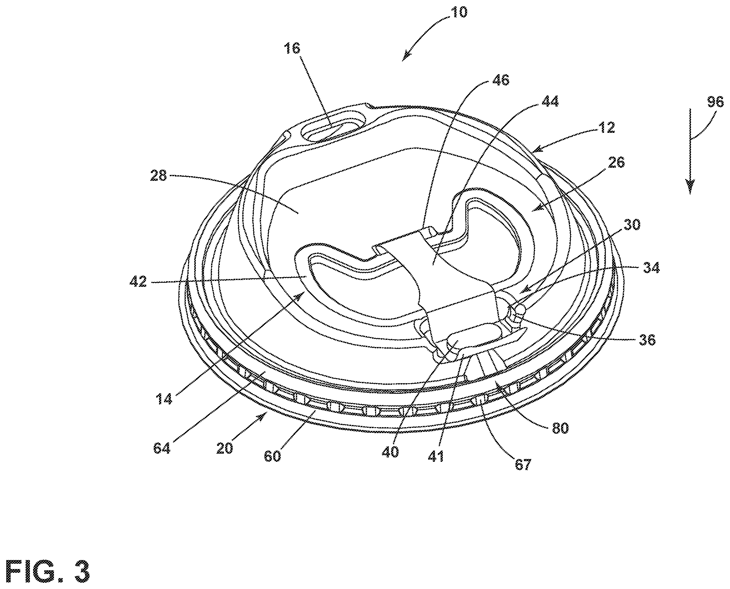 Patent US11787605 Figure 3 – Drink lid for a cup