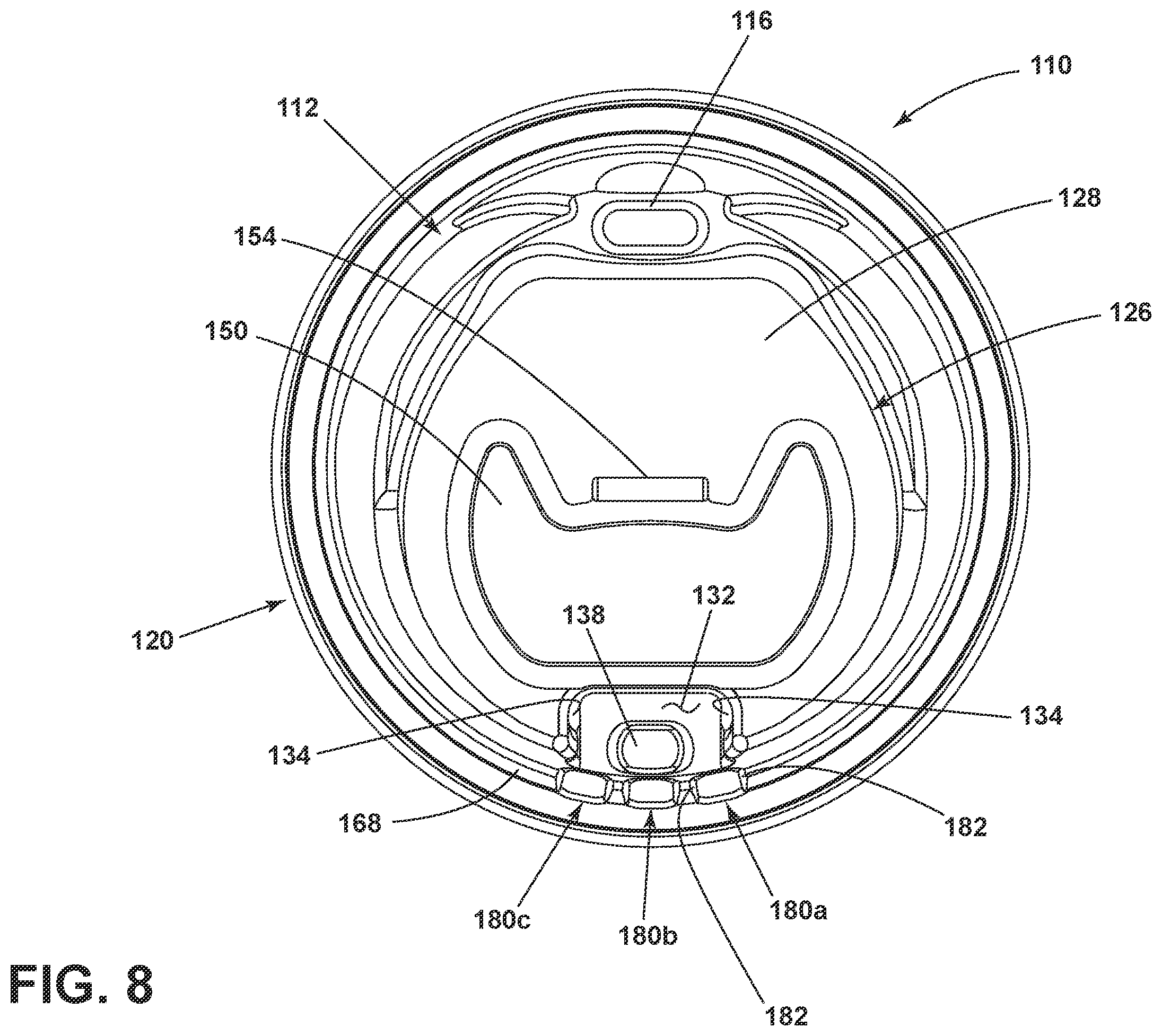 Patent US11787605 Figure 8 – Drink lid for a cup