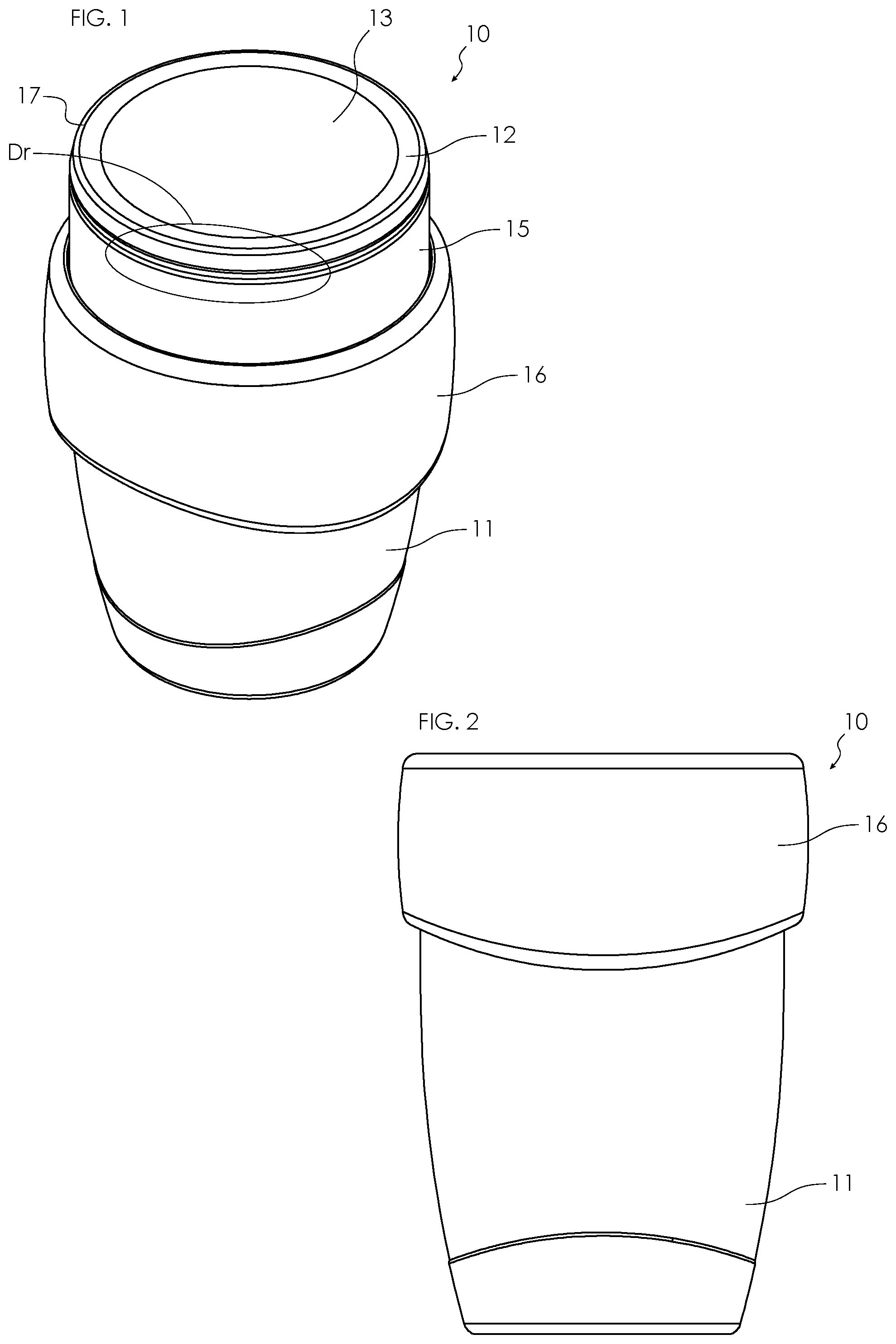 Patent US11787607 Figure 1 – Drinking cup