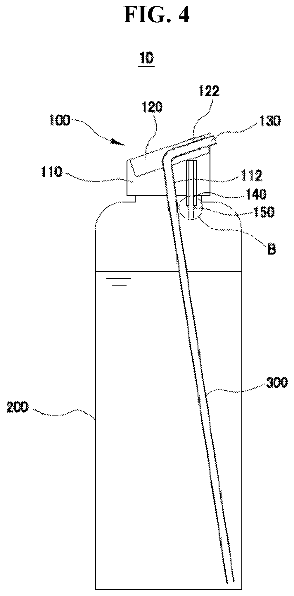 Patent US11787608 Figure 4 – Discharge-type cap and bottle having the same