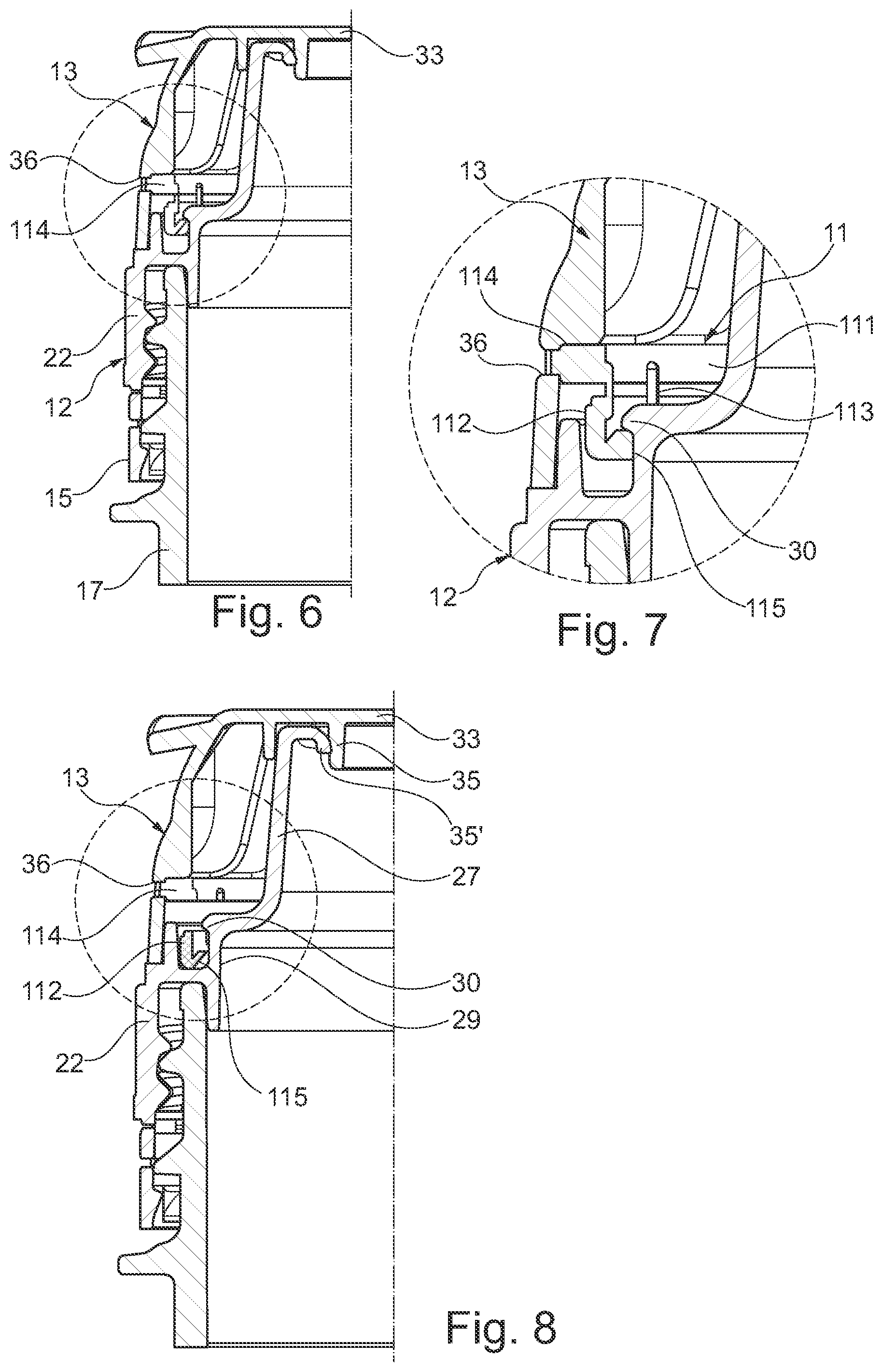 Patent US11787609 Figure 3 – Hinged flip-top cap with tamper-evident inner ring