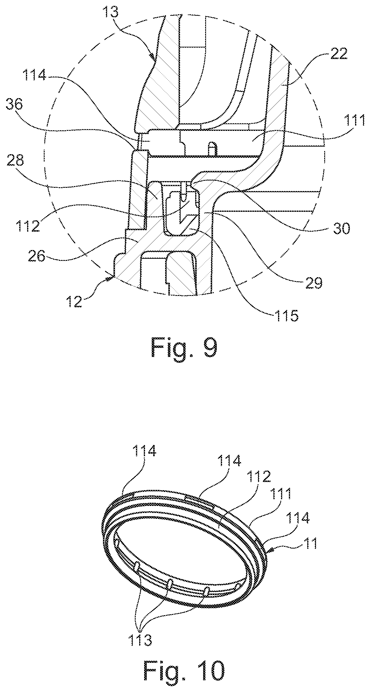 Patent US11787609 Figure 4 – Hinged flip-top cap with tamper-evident inner ring