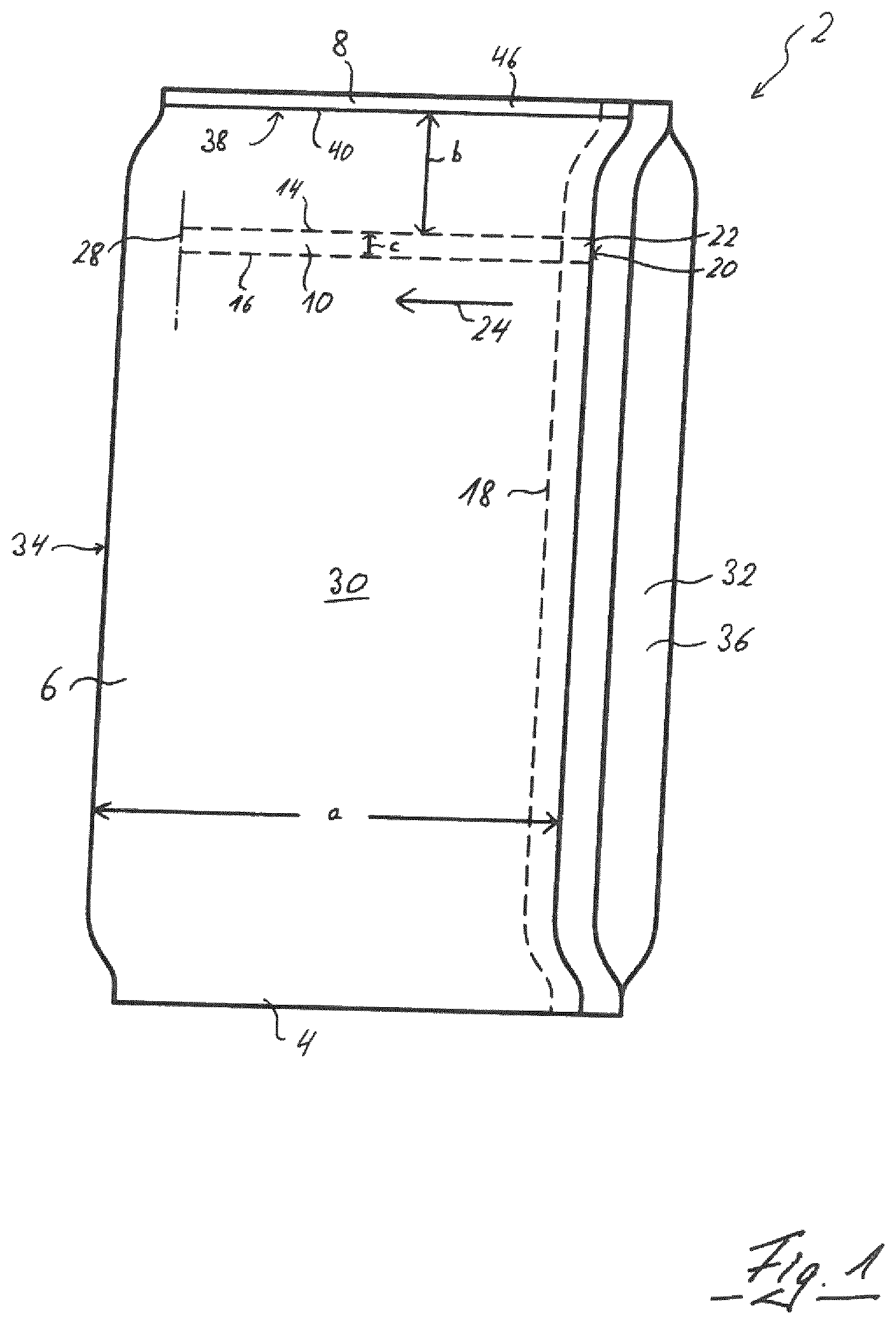 Patent US11787615 — Bag and film tube for producing such a bag — Figure 1