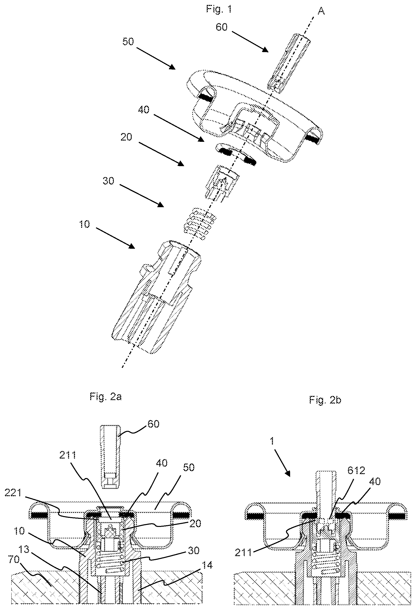 Patent US11787619 Figure 1 – Valve for pressurized container