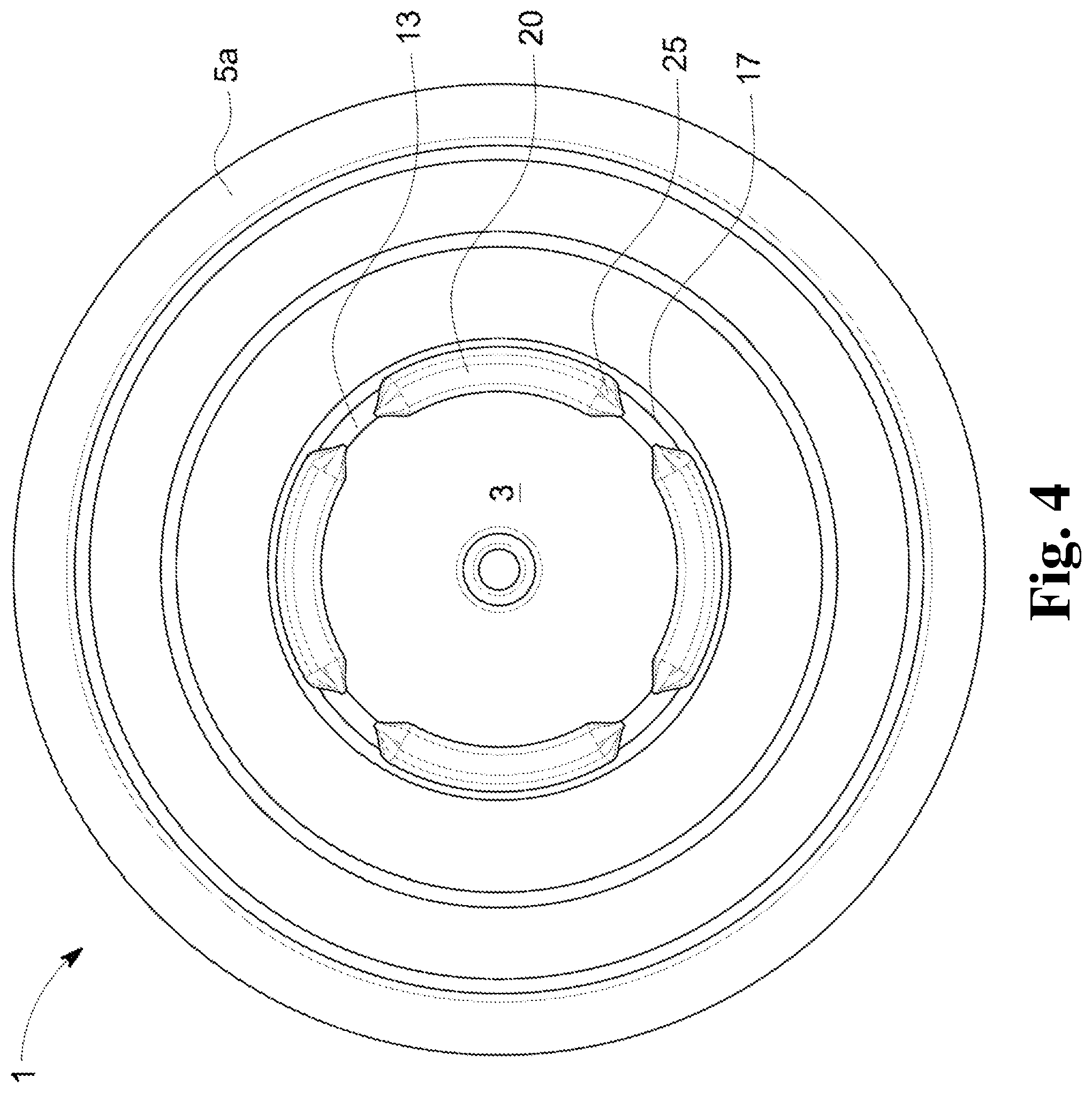 Patent US11787623 Figure 4 – Single serve capsule having weak points and thinned points in the capsule base