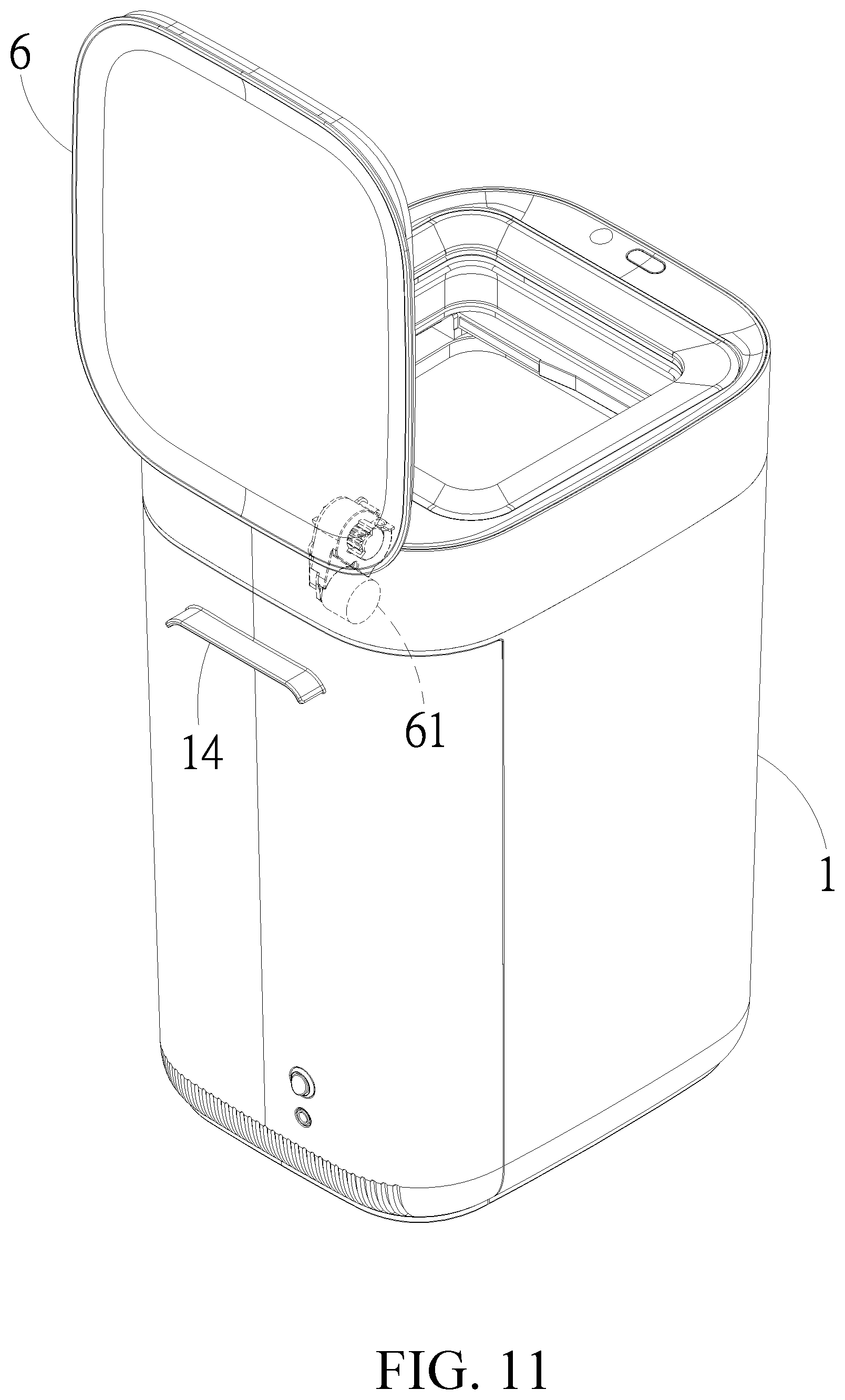 Patent US11787628 Figure 11 – Smart trash can