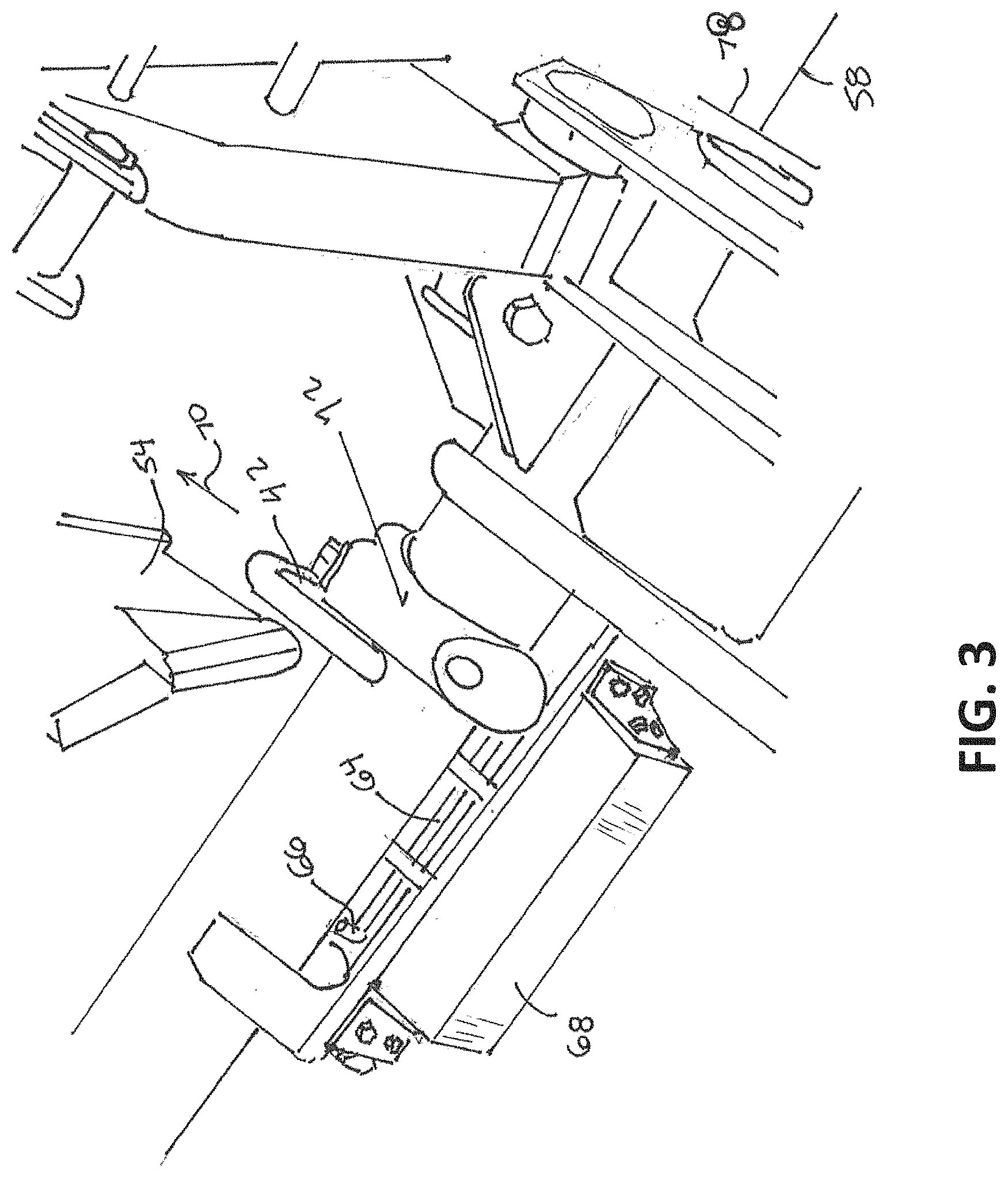 Patent US11787629 Figure 3 – Residential container guides for a front end loader