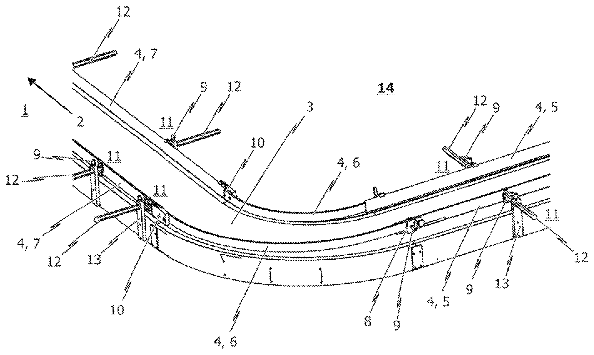 Patent US11787638 Figure 1 – Packaging machine and apparatus and method for routing a transport section of a packaging machine