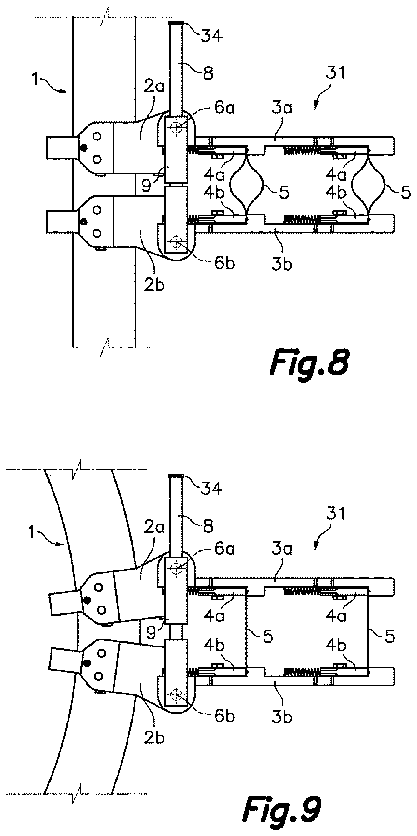 Patent US11787645 Figure 5 – Conveyor device for conveying flexible containers along a packaging line