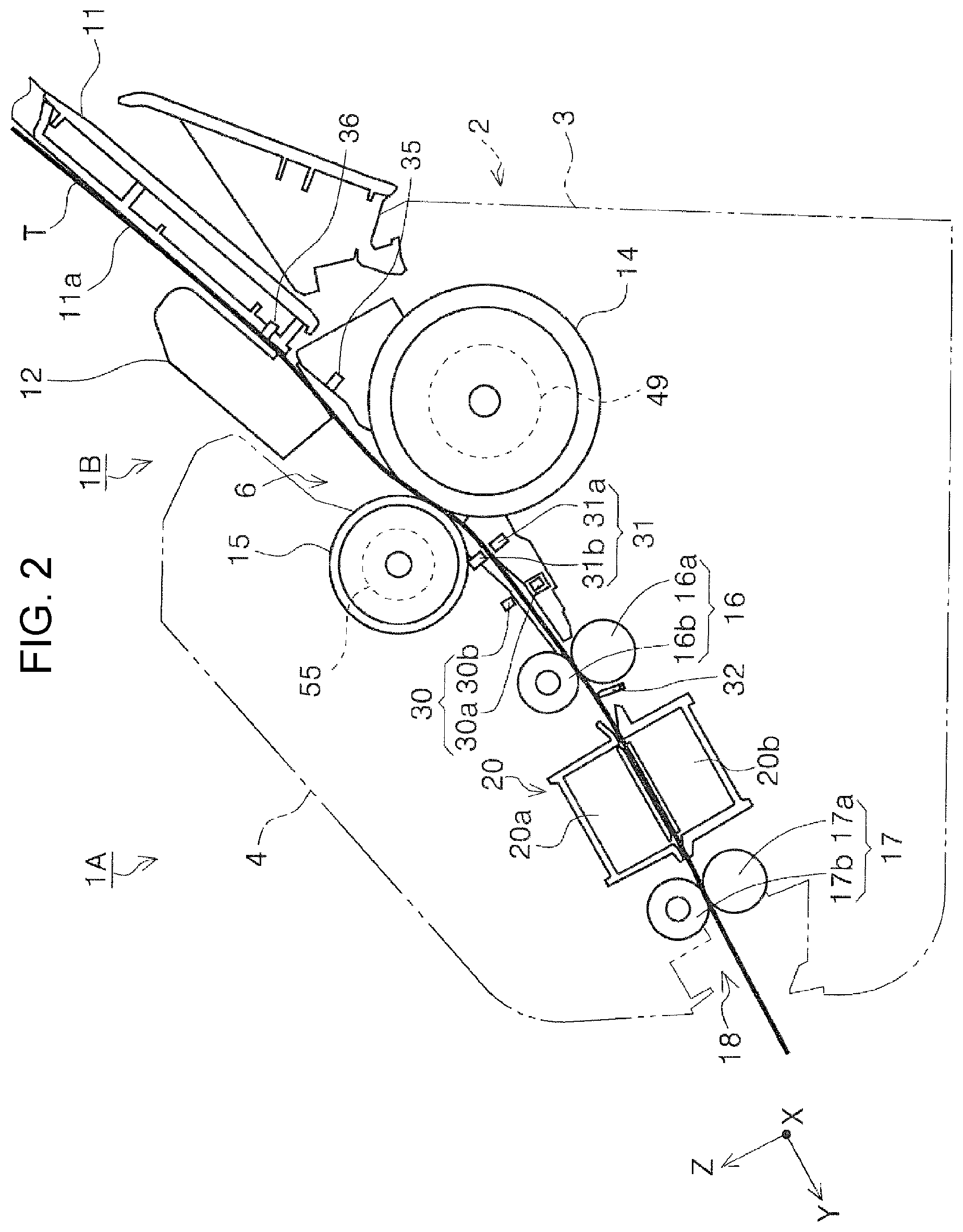 Patent US11787652 Figure 2 – Medium transporting device, image reading apparatus, and transporting control method