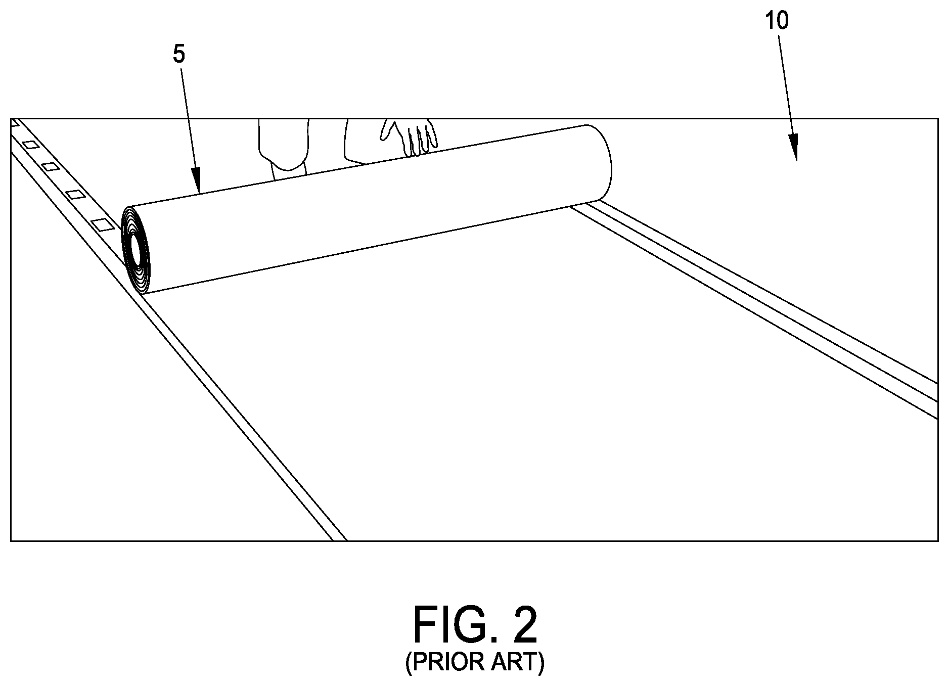 Patent US11787657 Figure 2 – Apparatus and method for applying self-adhesive seam tapes to the junctions of waterproofing membranes so as to render those junctions waterproof